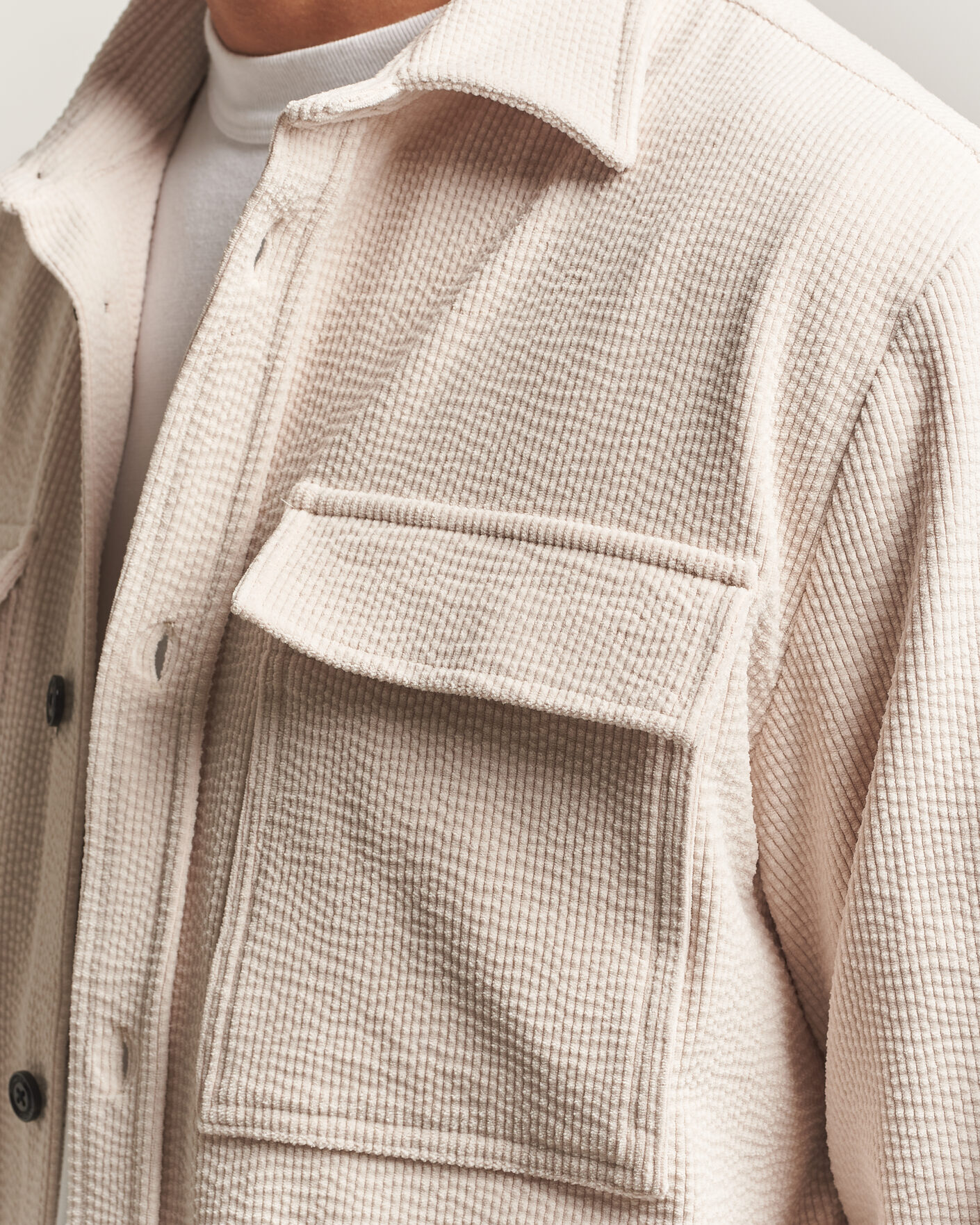 Men | Shirts | J.Lindeberg | Finnigan Drape Cord Overshirt Moonbeam