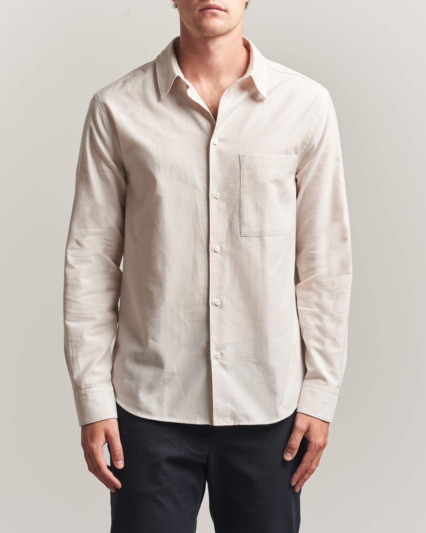Men | Shirts | J.Lindeberg | Marlon Flannel Shirt Moonbeam