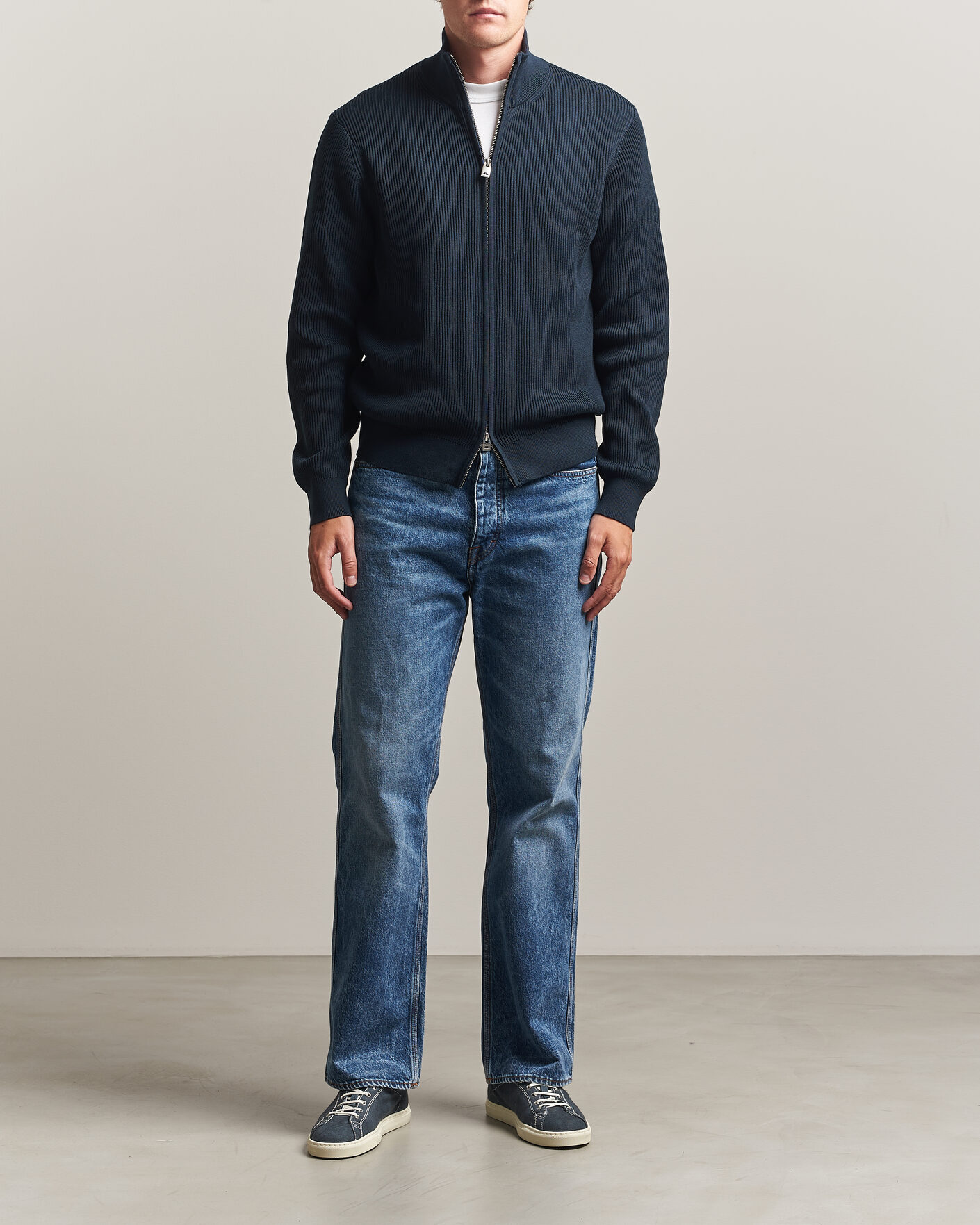 J.Lindeberg Alexis Cotton Full Zip JL Navy at CareOfCarl.com