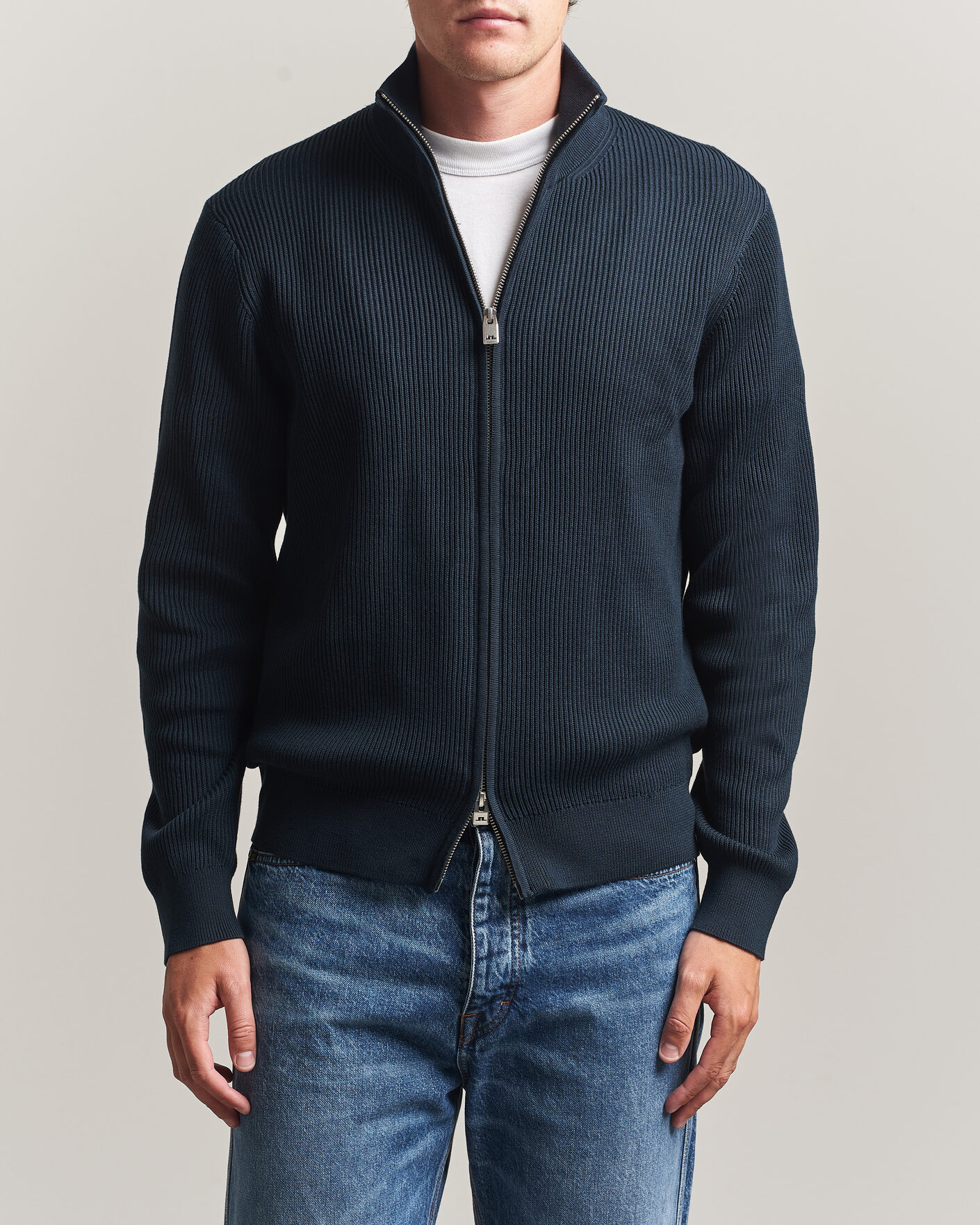 J.Lindeberg Alexis Cotton Full Zip JL Navy at CareOfCarl.com