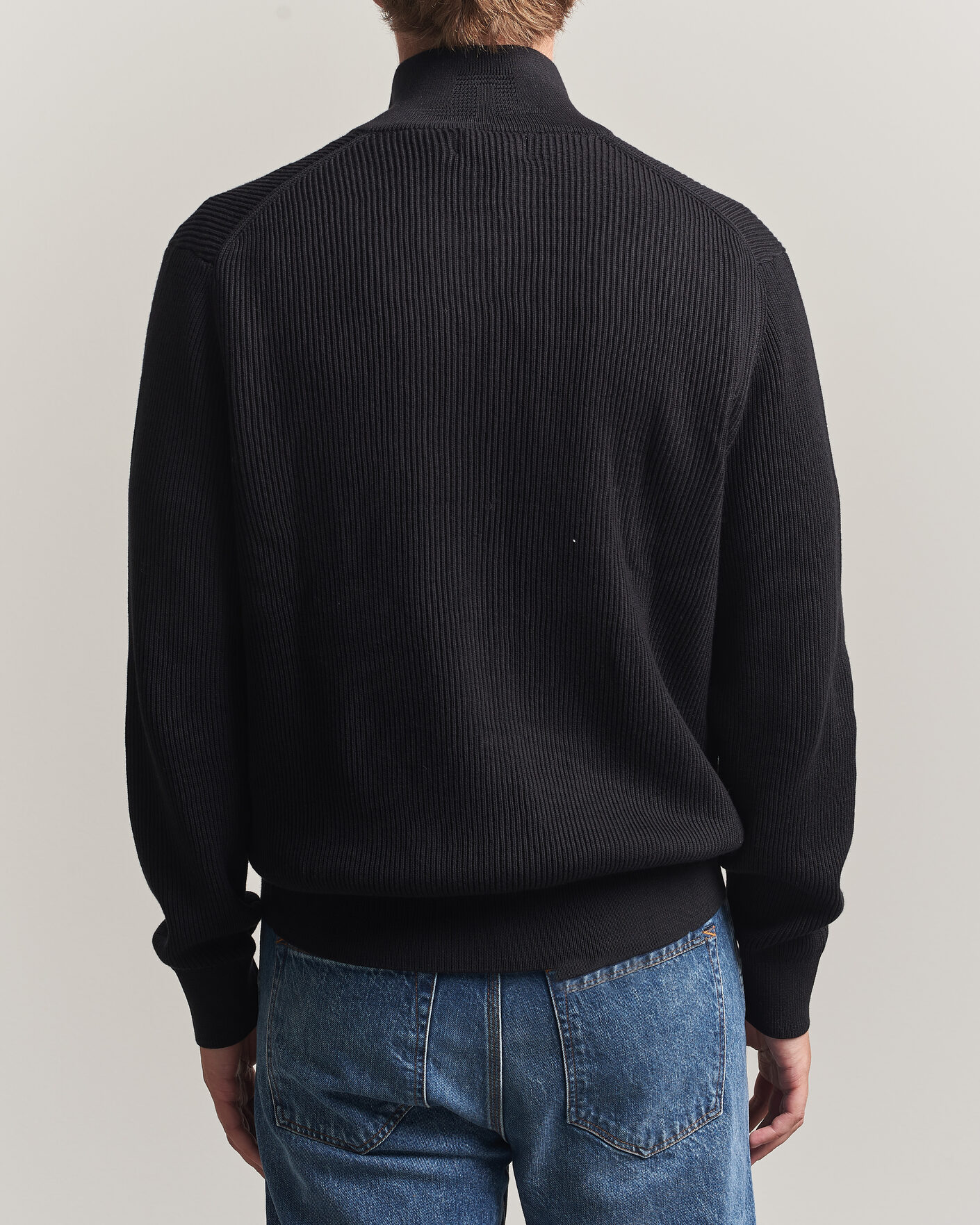 Men | Sweaters & Knitwear | J.Lindeberg | Alexis Cotton Full Zip Black