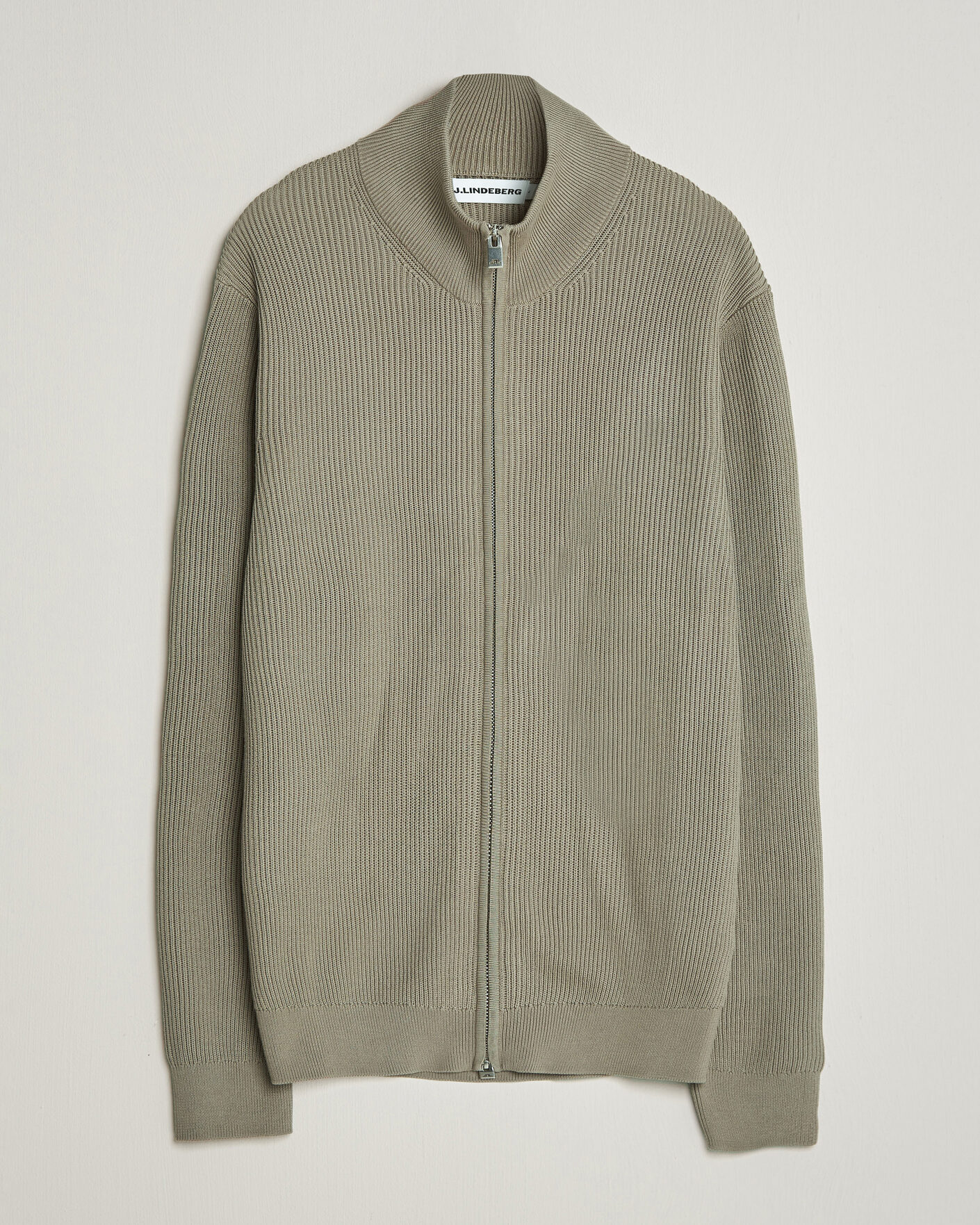 Men | Sweaters & Knitwear | J.Lindeberg | Alexis Cotton Full Zip Brindle