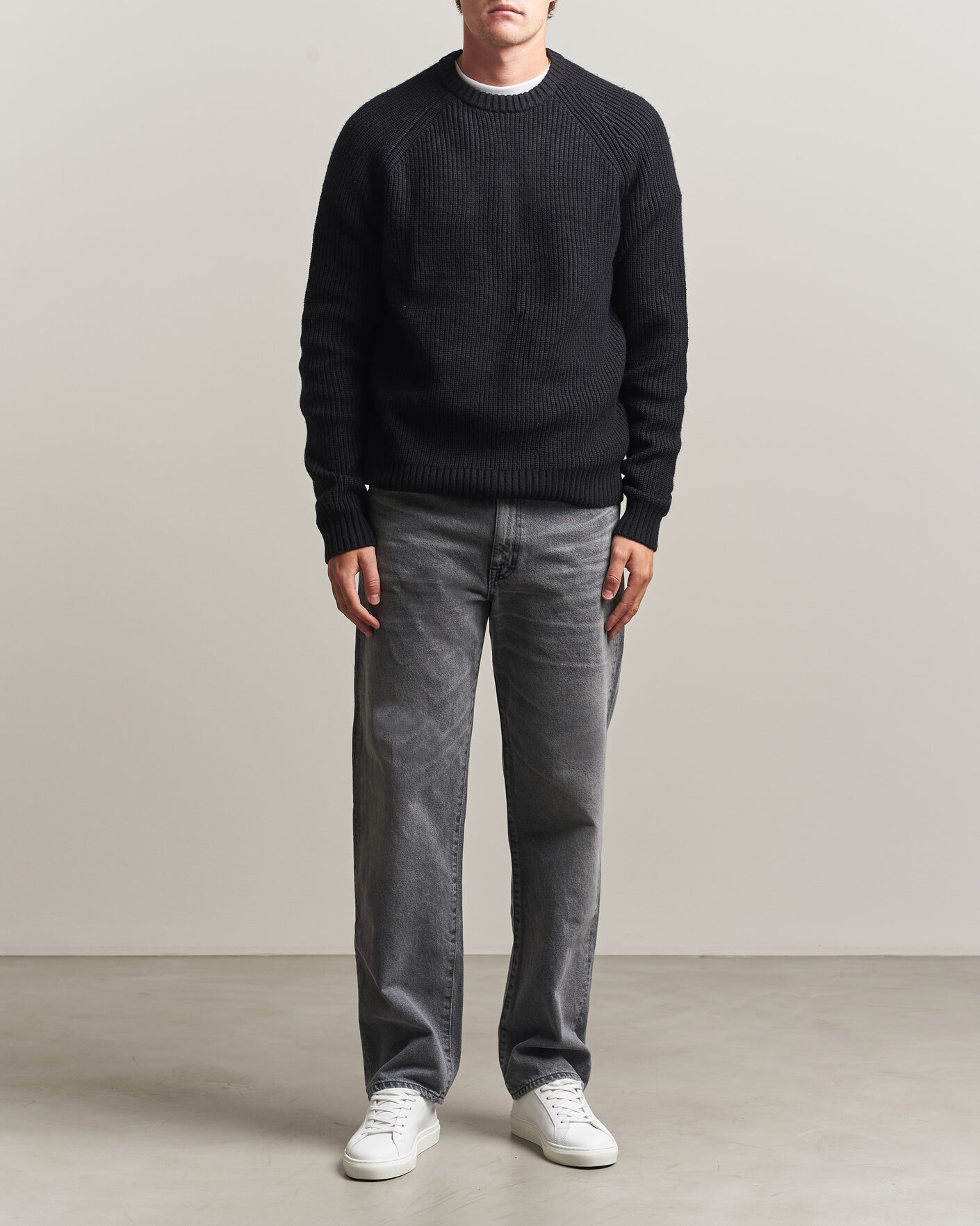 Men | Sweaters & Knitwear | J.Lindeberg | Hallow Wool Blend Knitted Sweater Black