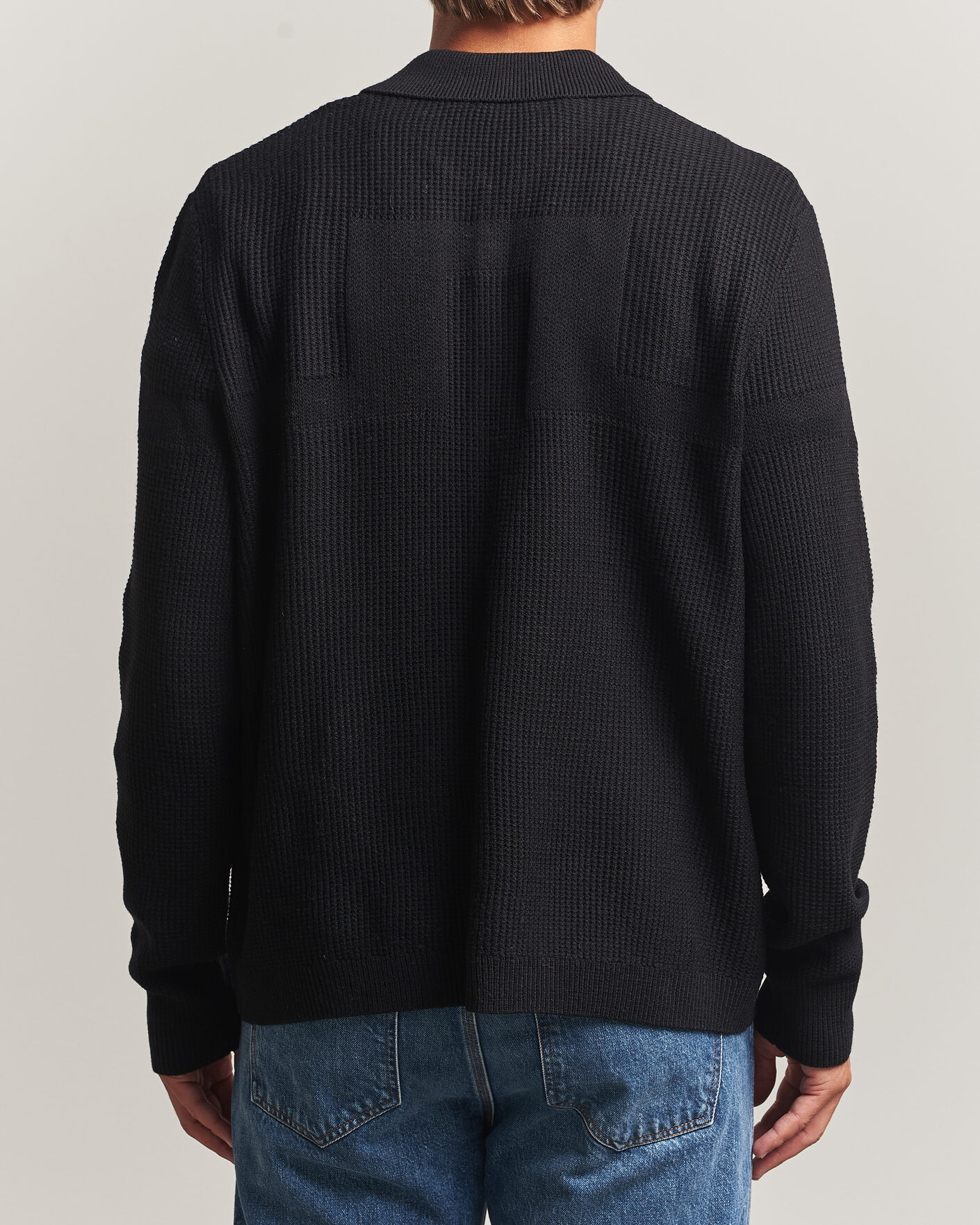 Men | Sweaters & Knitwear | J.Lindeberg | Willem Knitted Cardigan Black