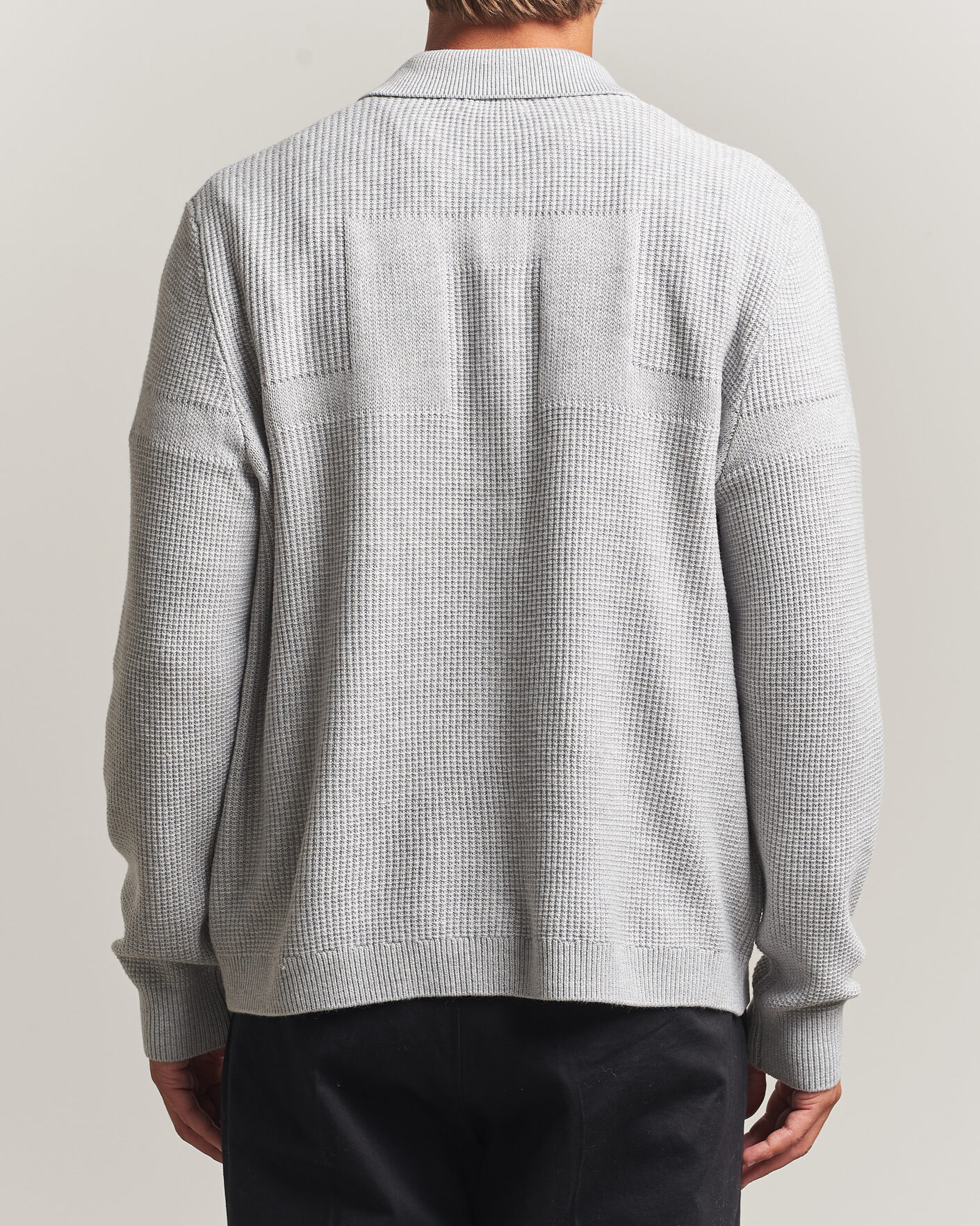 Men | Sweaters & Knitwear | J.Lindeberg | Willem Knitted Cardigan Light Grey Melange