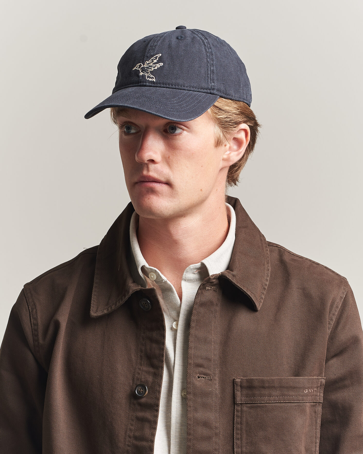 Men | Hats & Caps | Forét | Bird Washed Herringbone Cap Navy