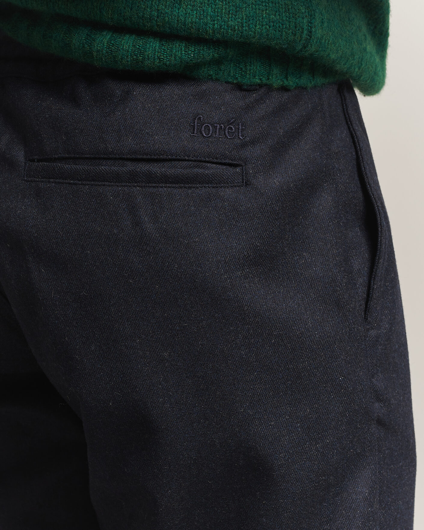 Men | Trousers | Forét | Clay Wool Pants Navy