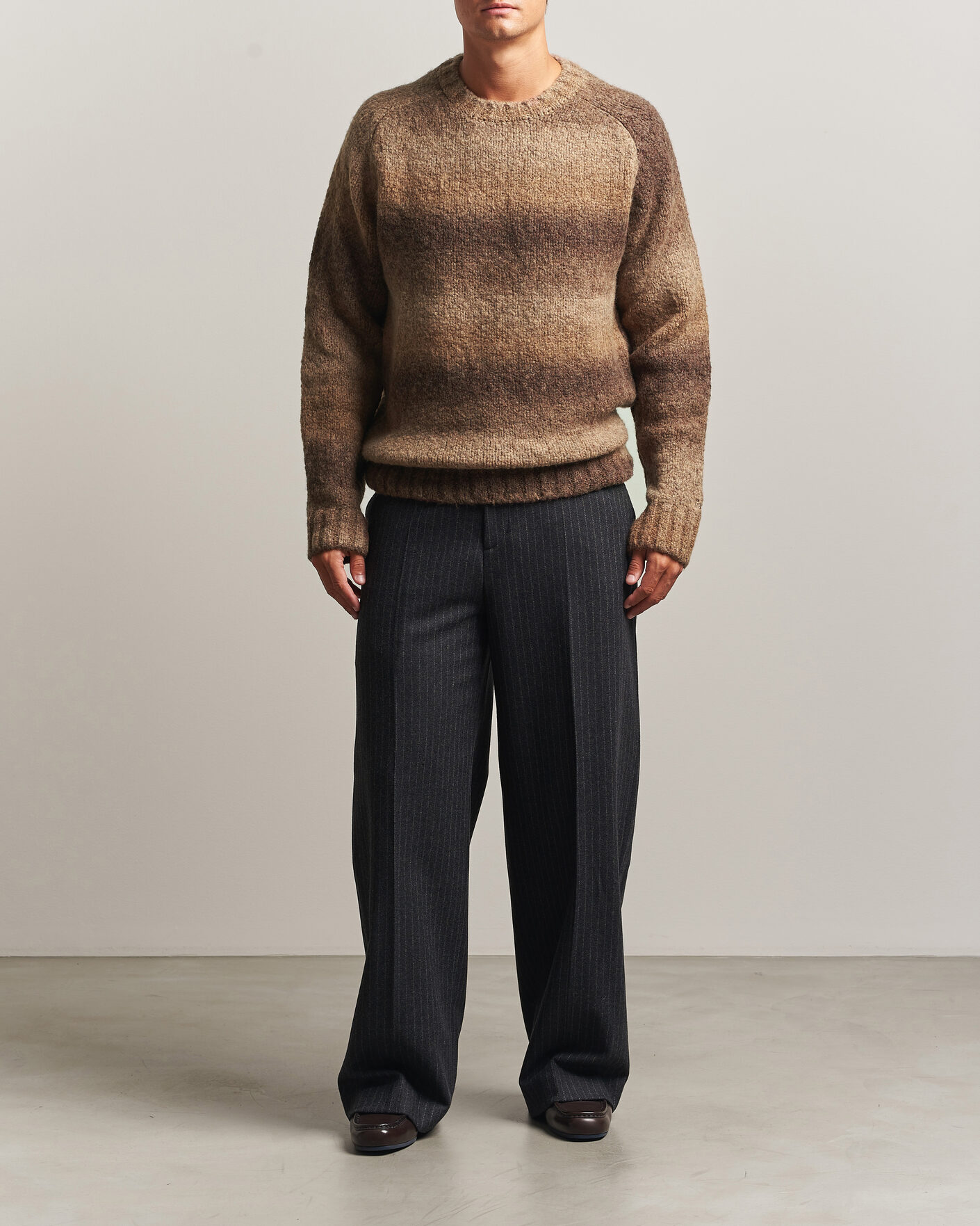 Men | Sweaters & Knitwear | Forét | Space Yarn Crew Neck Brown