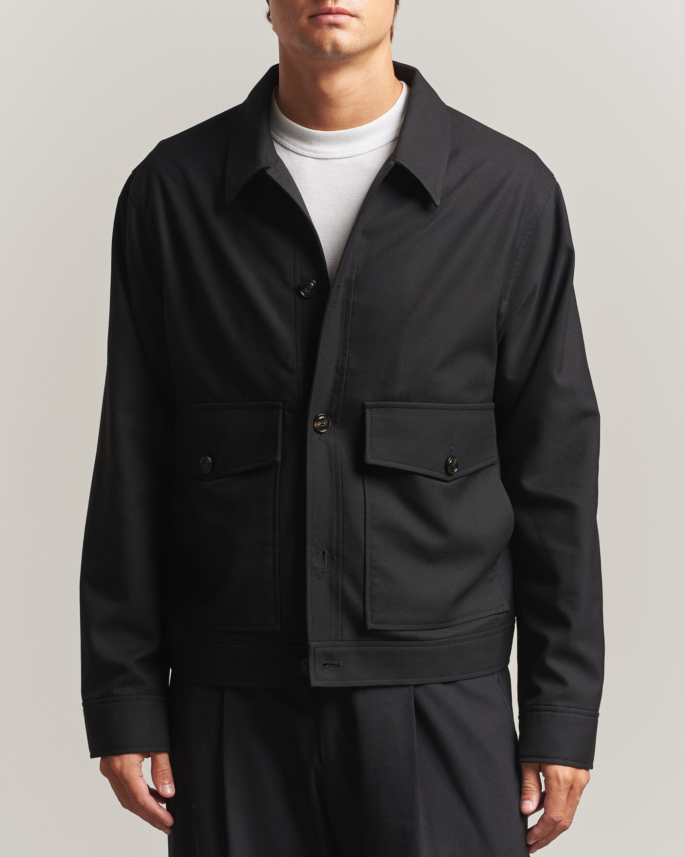 Men | Coats & Jackets | J.Lindeberg | Jevin Brushed Twill Jacket Black