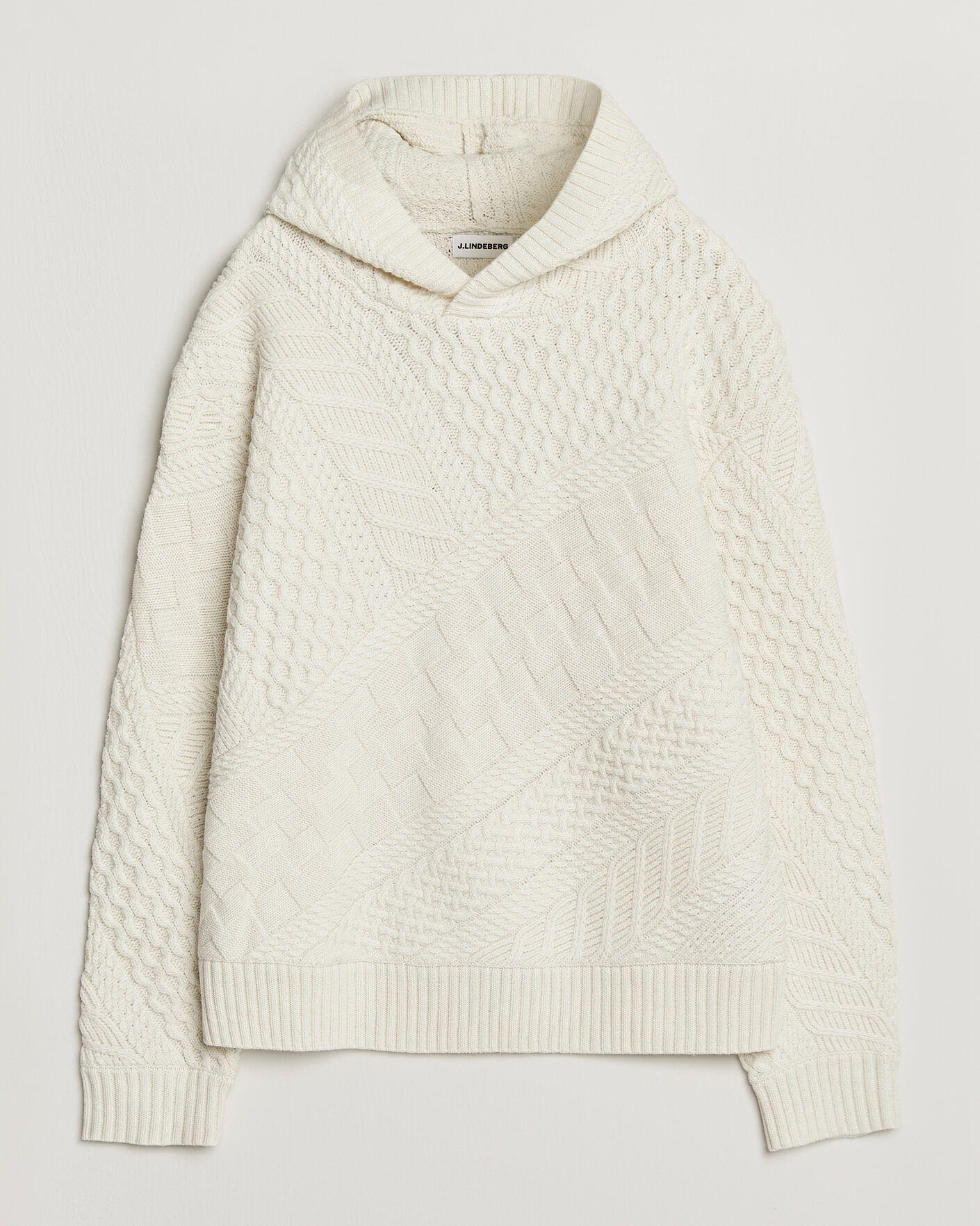 Men | Sweaters & Knitwear | J.Lindeberg | Savio Cable Knitted Hoodie Tofu