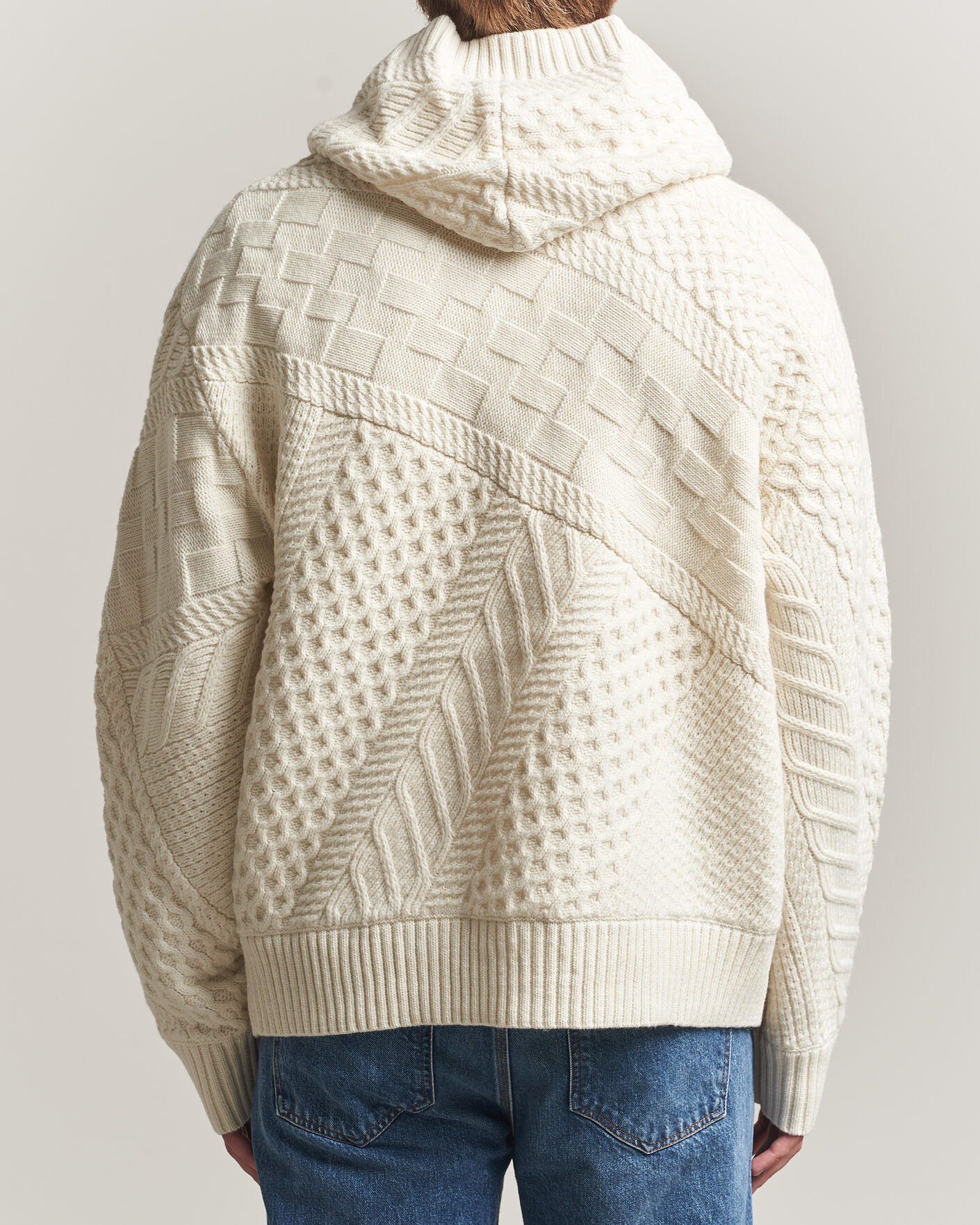Men | Sweaters & Knitwear | J.Lindeberg | Savio Cable Knitted Hoodie Tofu