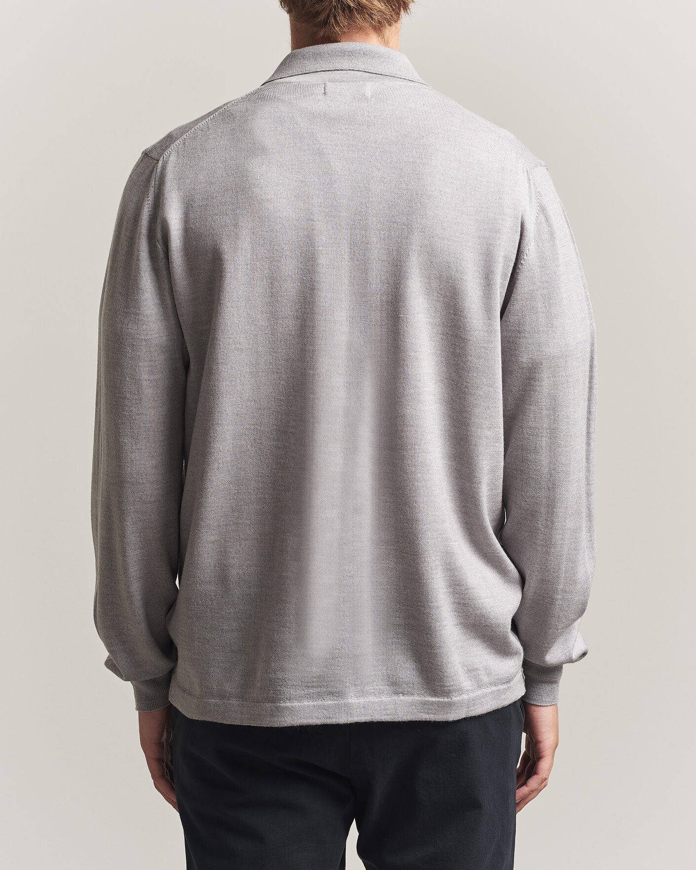 Men | Sweaters & Knitwear | J.Lindeberg | Kaleb Merino Full Zip Light Grey Melange