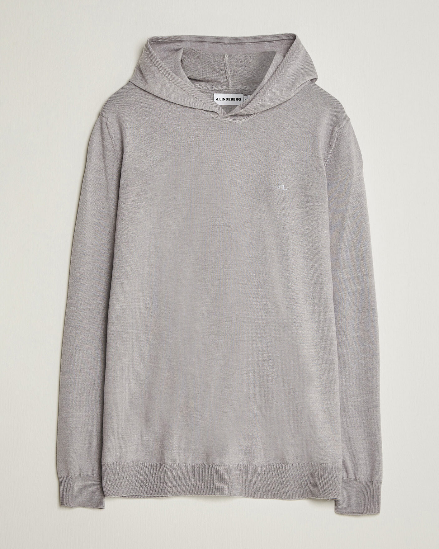 Men | Sweaters & Knitwear | J.Lindeberg | Karl Merino Hoodie Light Grey Melange