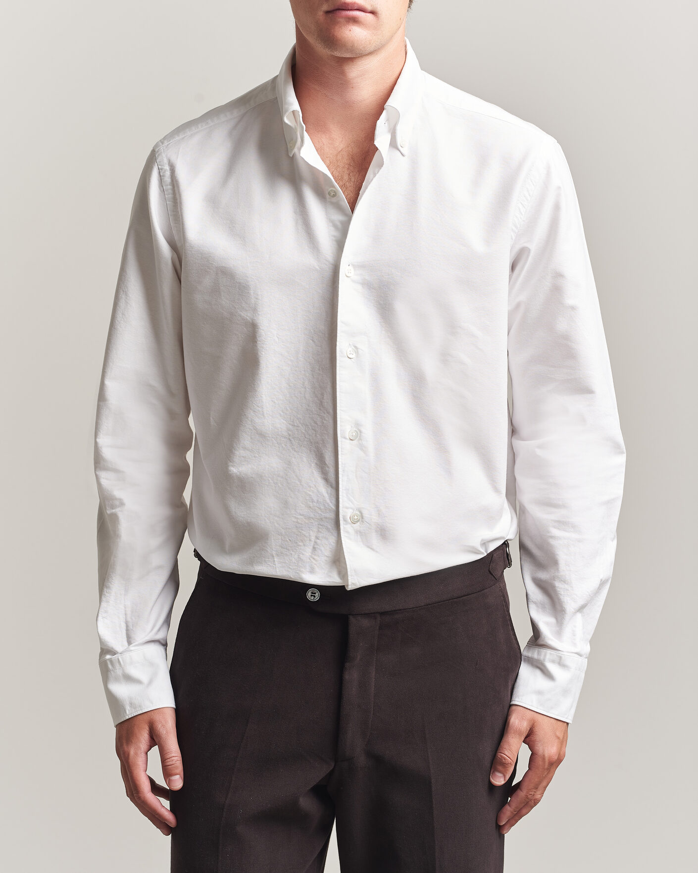 Men | Shirts | Grigio | Oxford Button Down Shirt White
