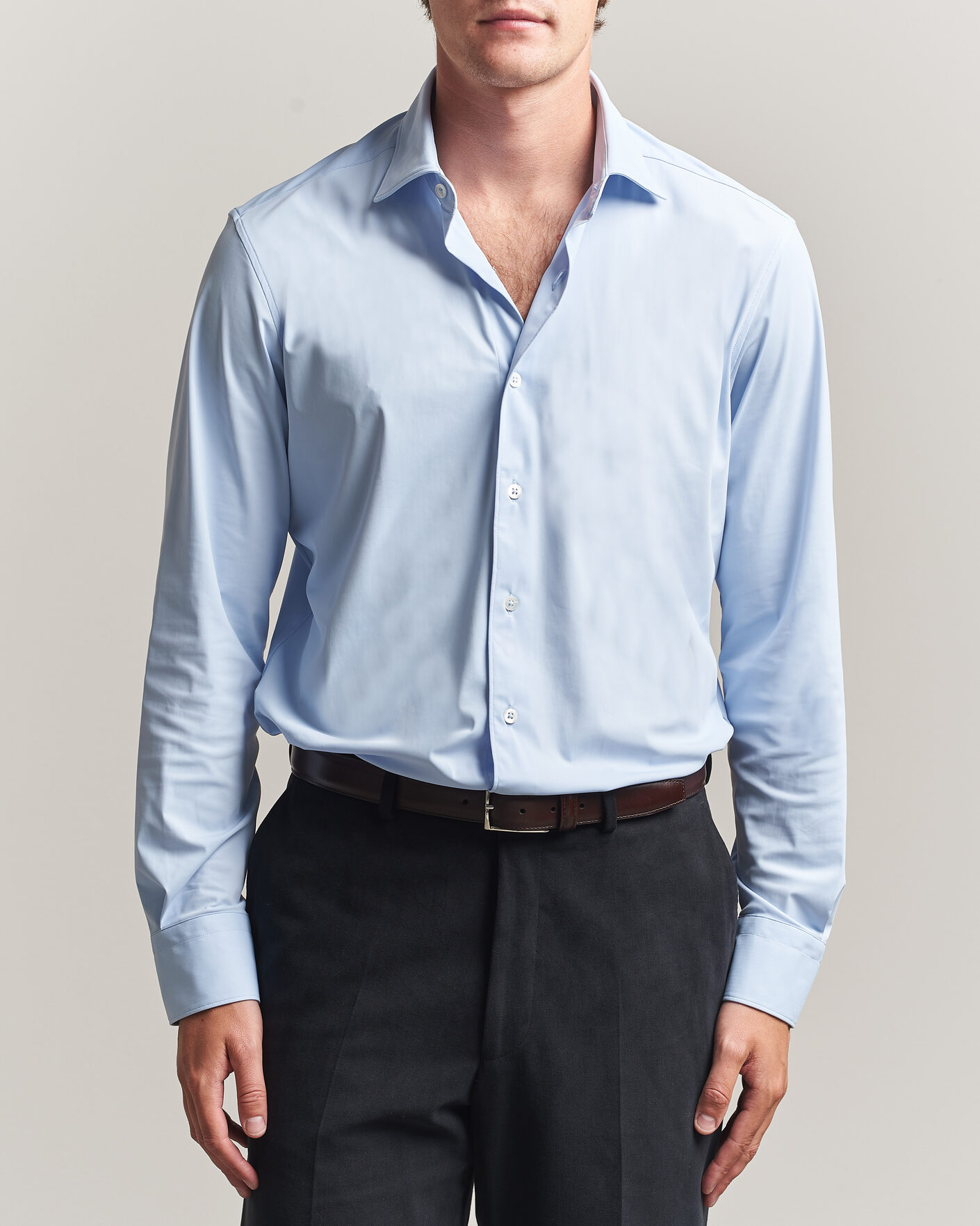 Men | Shirts | Grigio | Jersey Shirt Light Blue