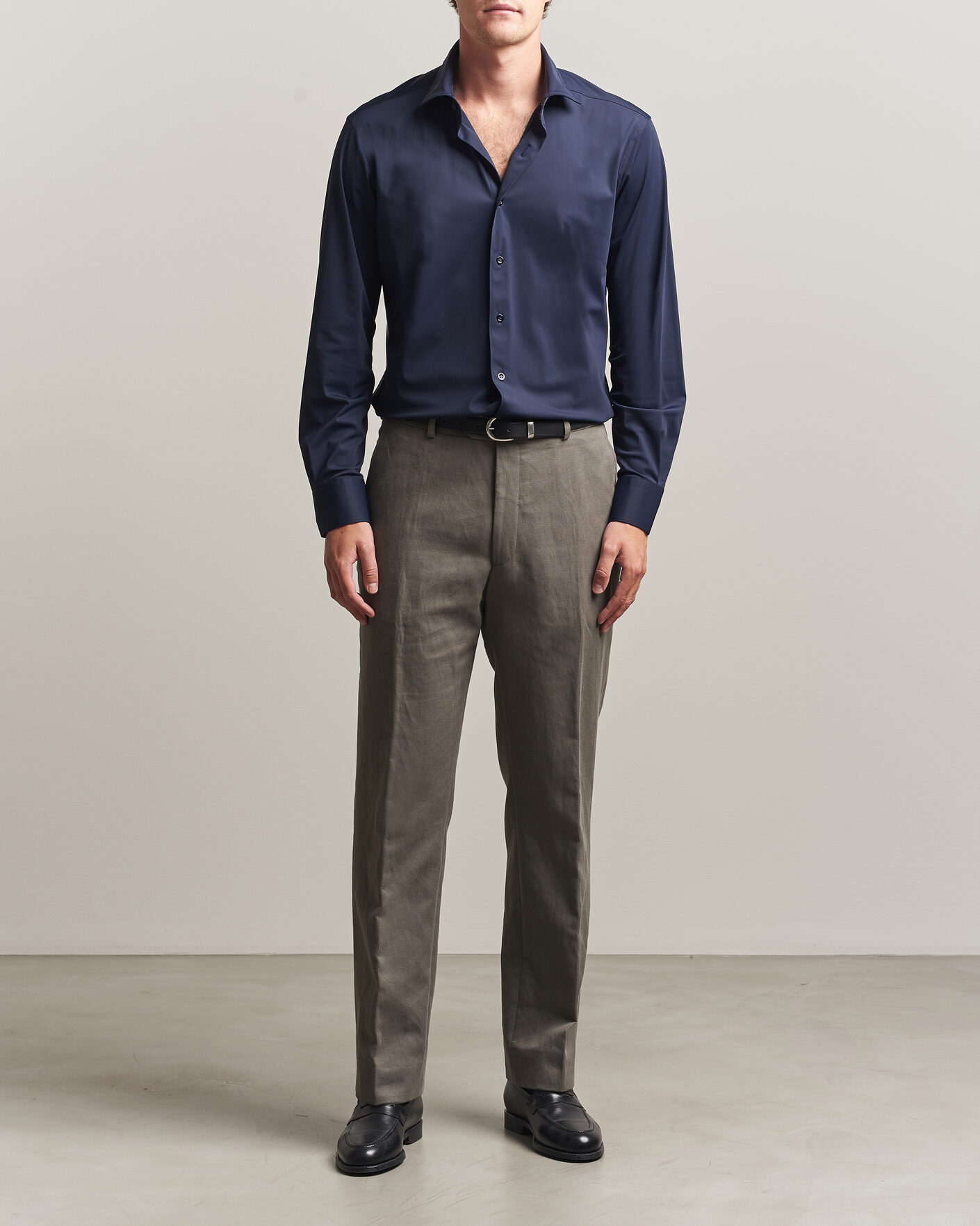 Men | Shirts | Grigio | Jersey Shirt Navy