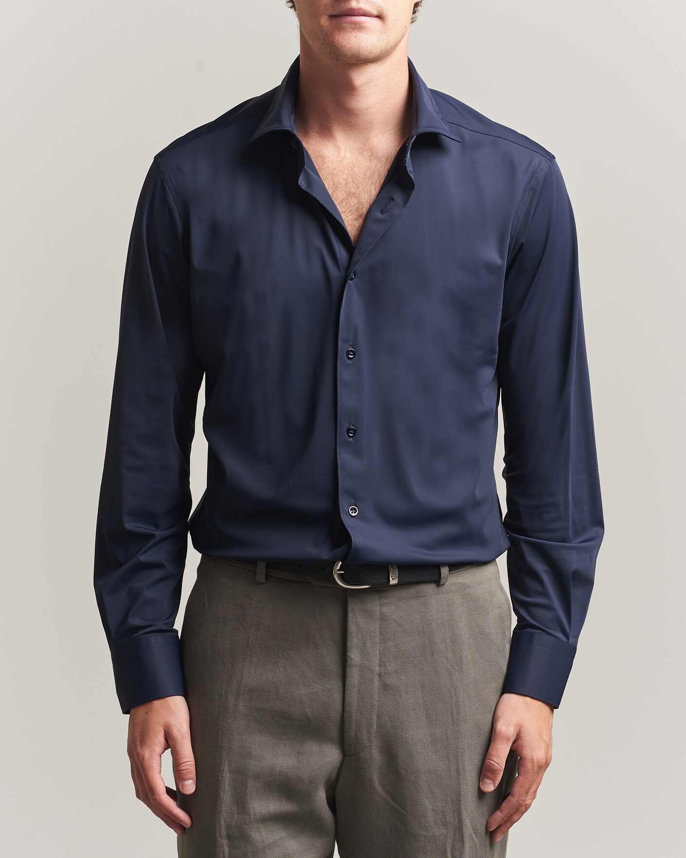 Men | Shirts | Grigio | Jersey Shirt Navy