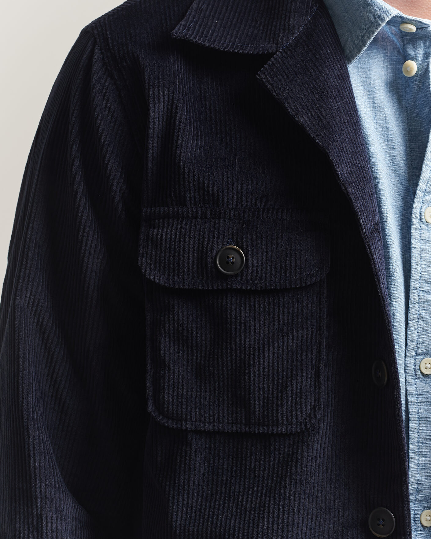 Men | Shirts | Grigio | Corduroy Overshirt Navy