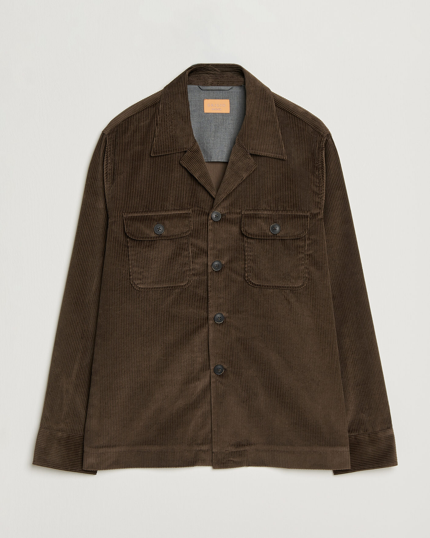 Men | Shirts | Grigio | Corduroy Overshirt Dark Brown