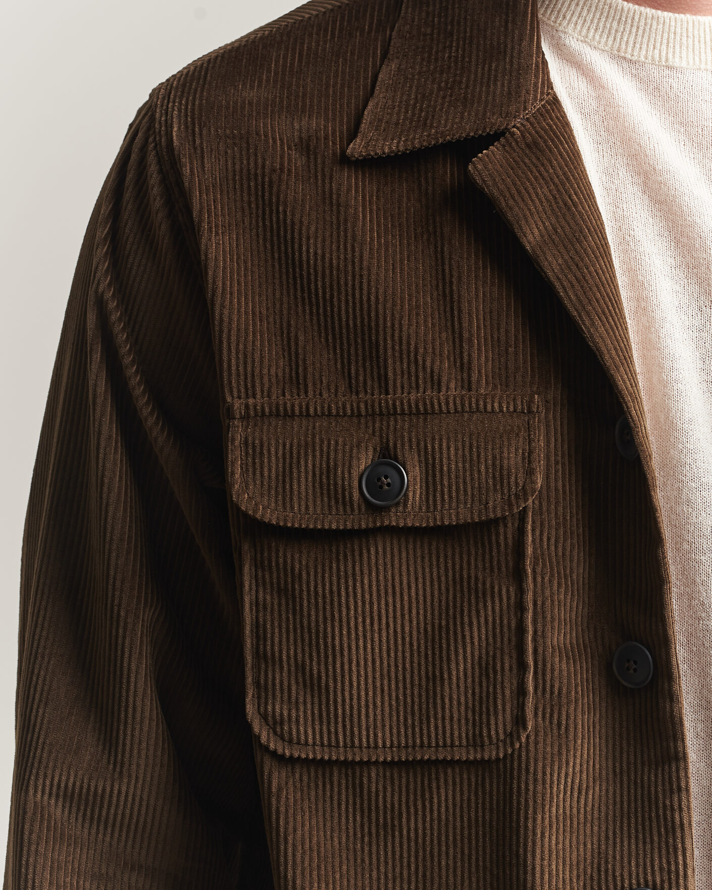 Men | Shirts | Grigio | Corduroy Overshirt Dark Brown