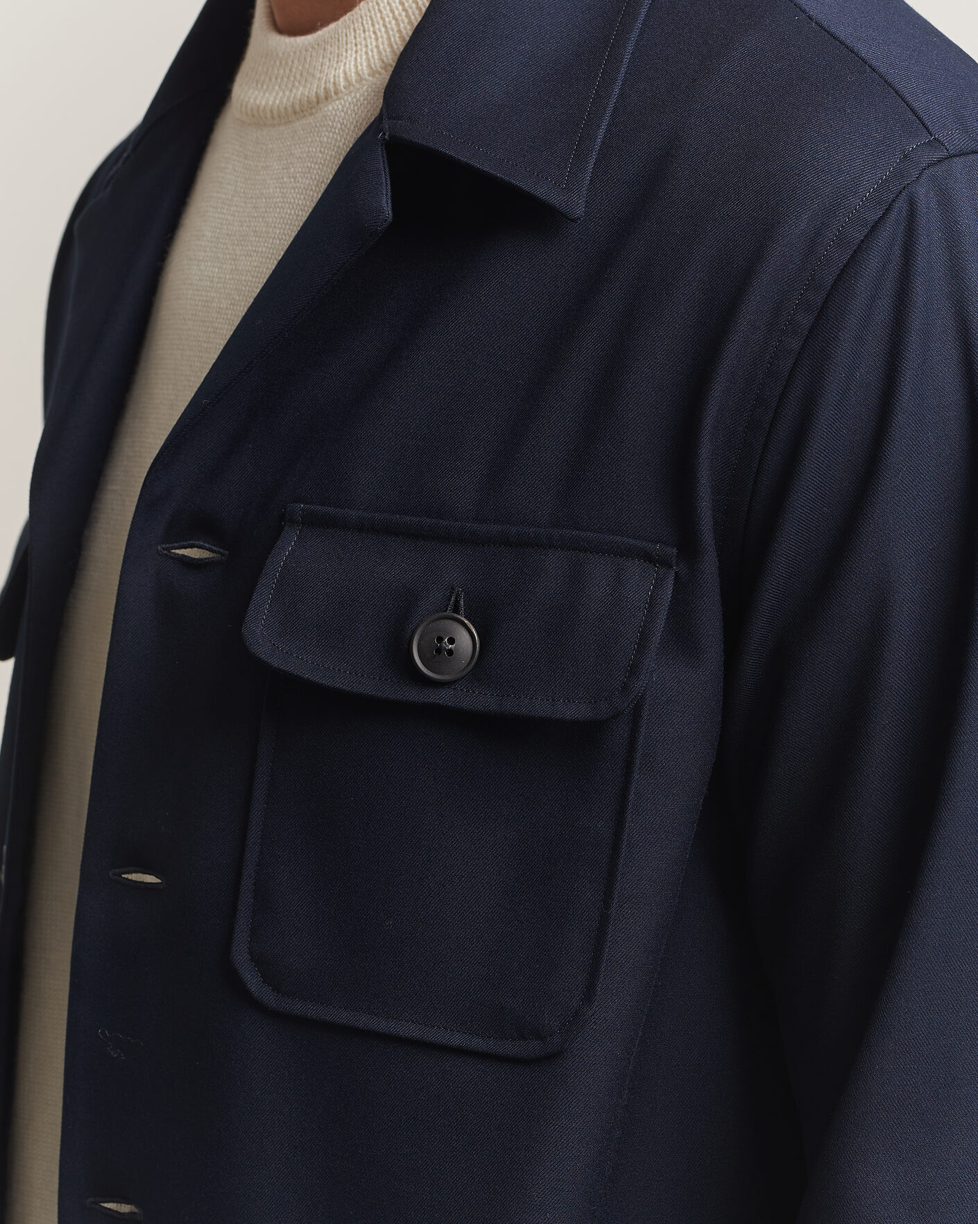 Men | Shirts | Grigio | Twill Overshirt Navy
