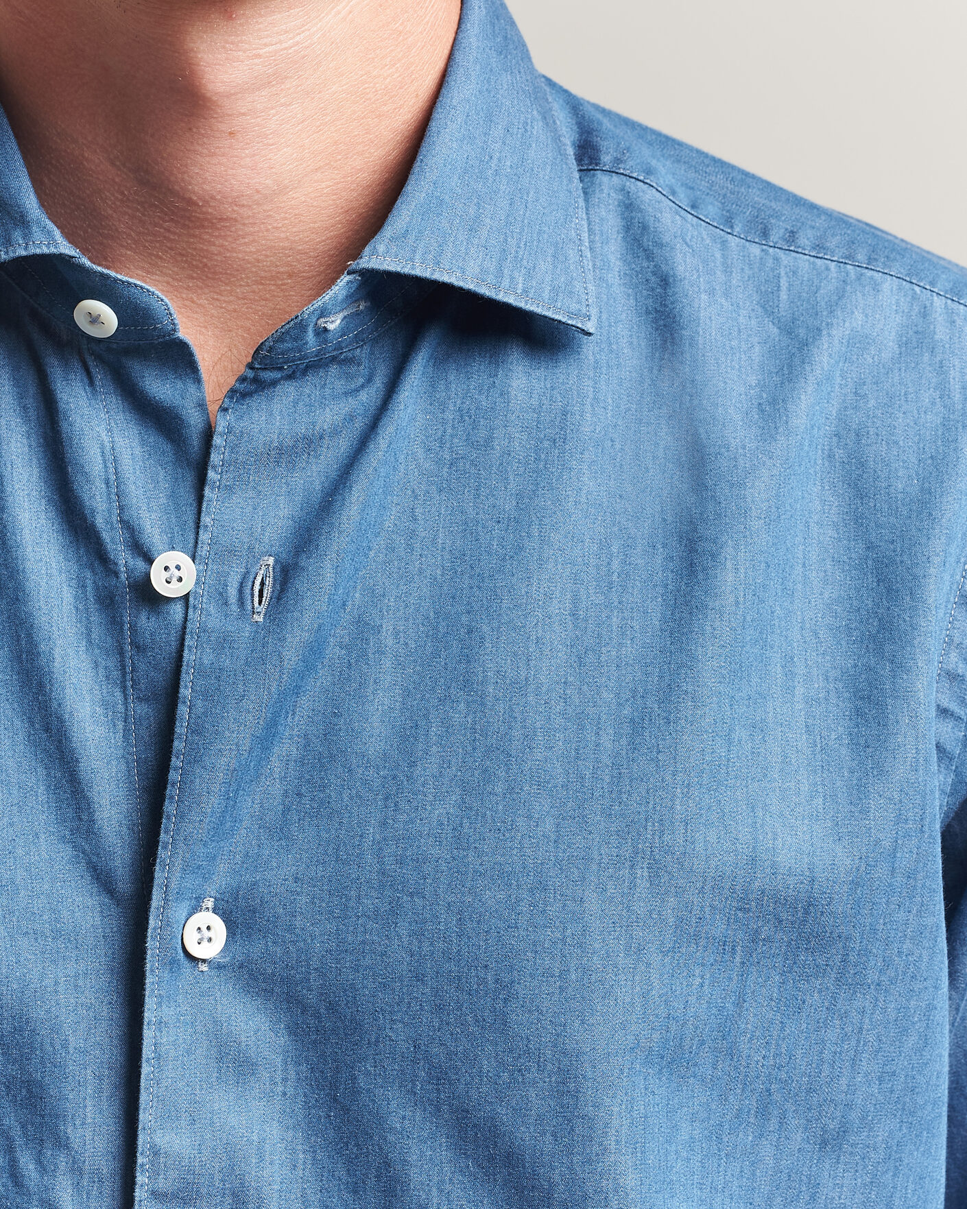 Men | Shirts | Grigio | Denim Shirt Light Blue