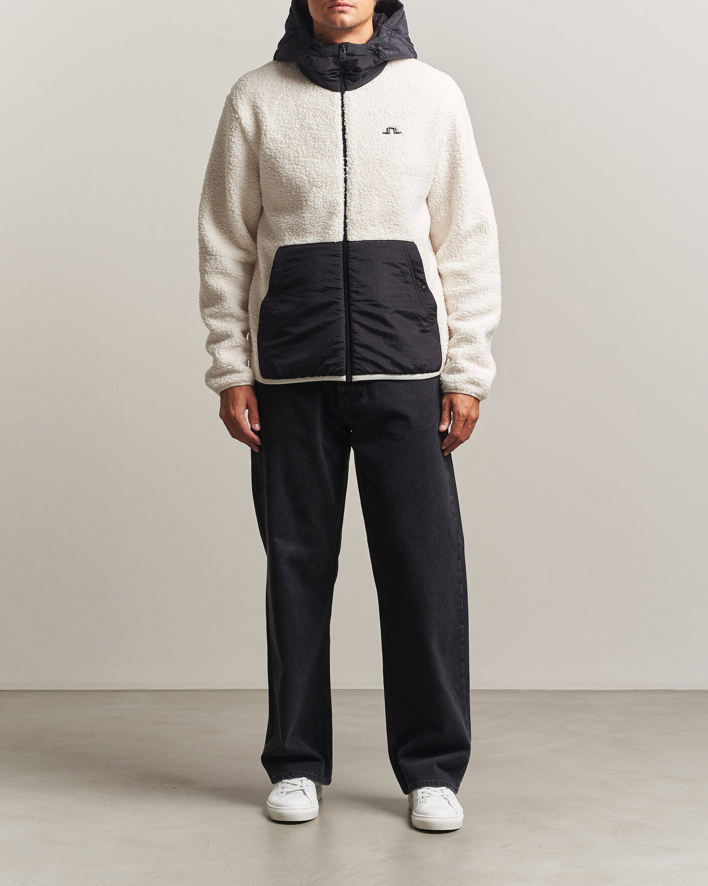 Men | Sweaters & Knitwear | J.Lindeberg | Varek Hybrid Hooded Full Zip Tofu