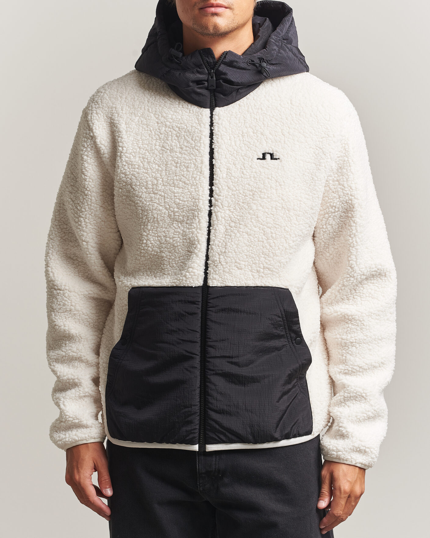 J.Lindeberg Varek Hybrid Hooded Full Zip Tofu at CareOfCarl.com