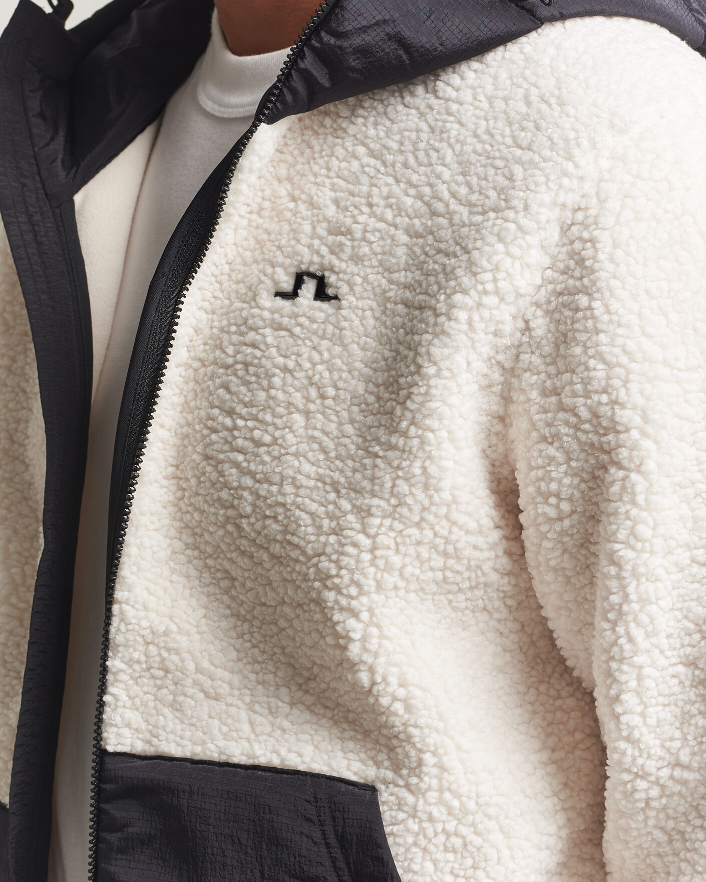 Men | Sweaters & Knitwear | J.Lindeberg | Varek Hybrid Hooded Full Zip Tofu