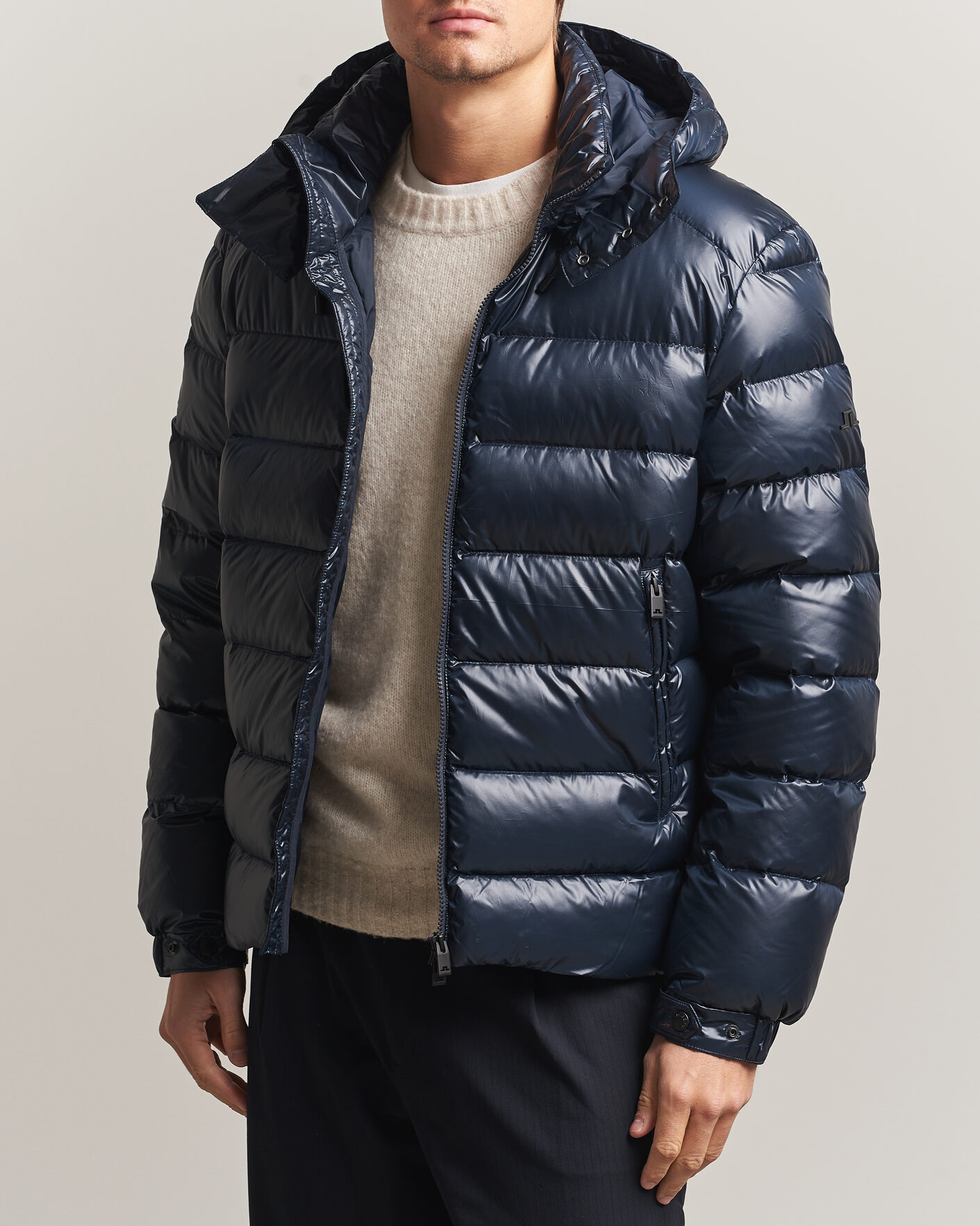 Men | Coats & Jackets | J.Lindeberg | Creek Light Hooded Down Jacket JL Navy