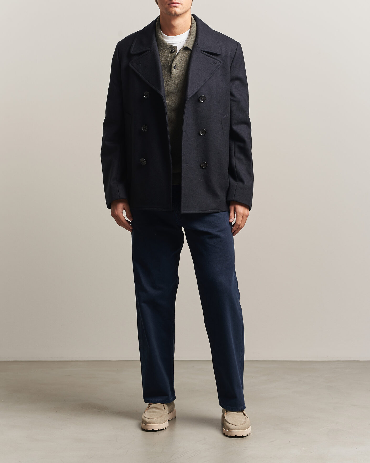 Men | Coats & Jackets | PS Paul Smith | Wool Peacoat Navy