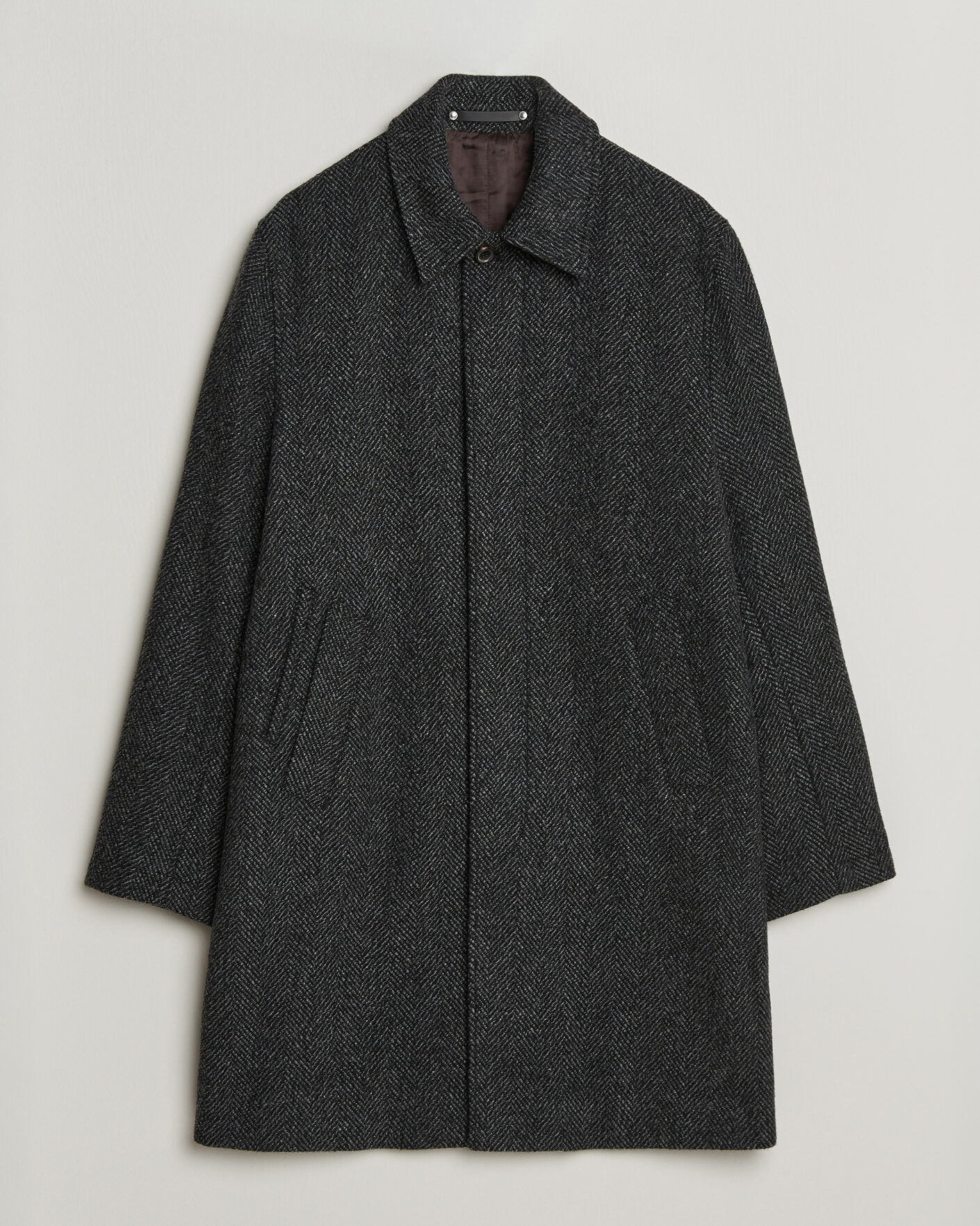 Men | Coats & Jackets | PS Paul Smith | Wool Herringbone Coat Black
