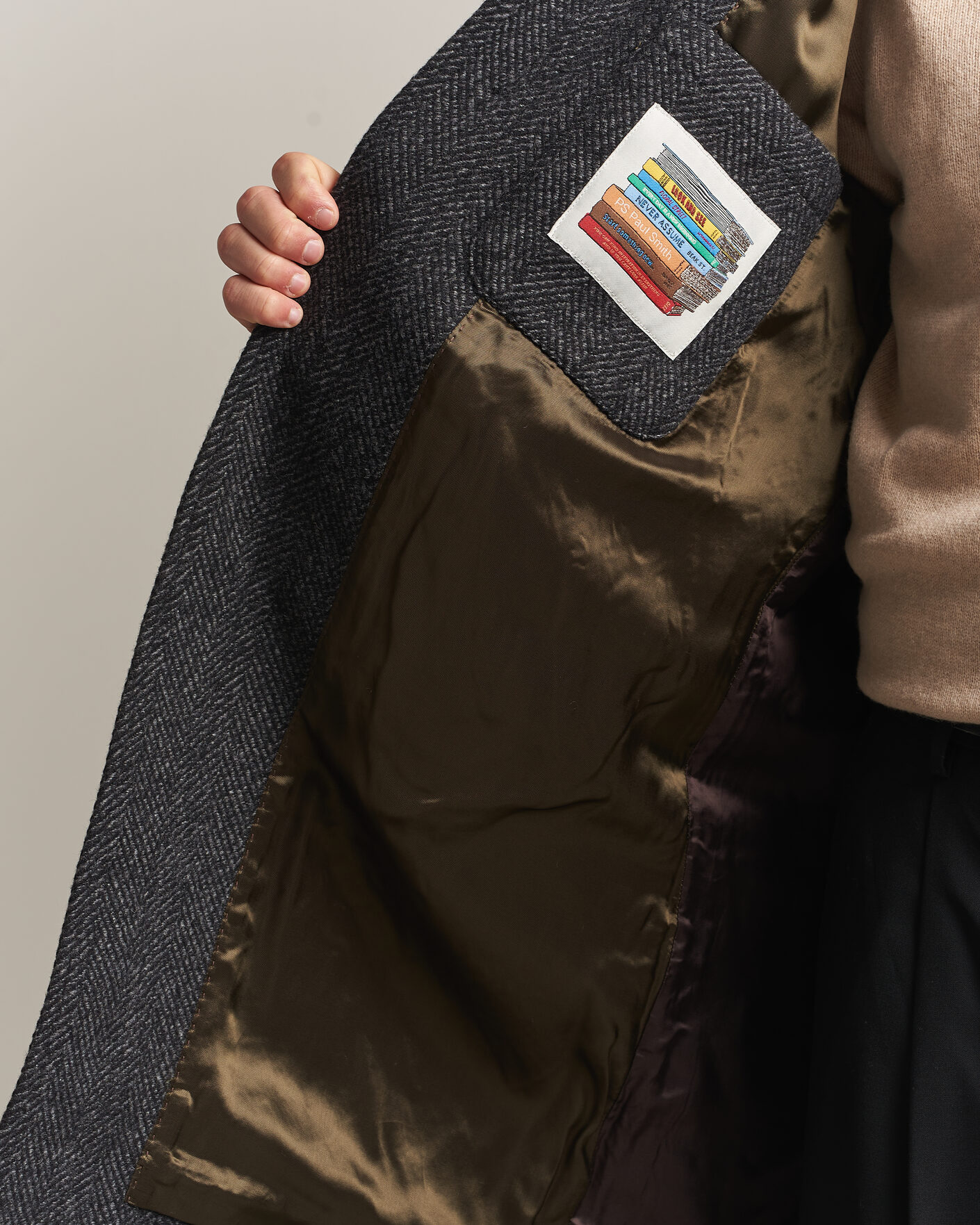 Men | Coats & Jackets | PS Paul Smith | Wool Herringbone Coat Black
