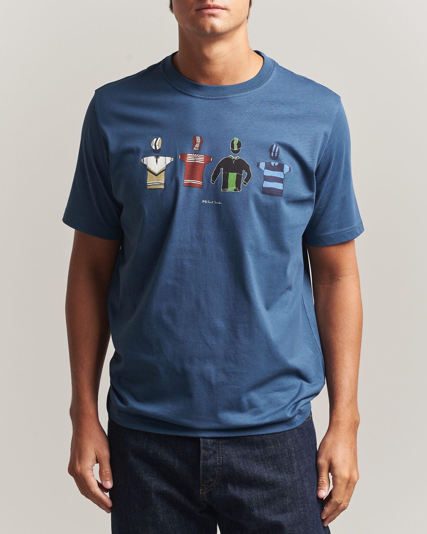 Men | T-Shirts | PS Paul Smith | Cycle Jersey's Crew Neck T-Shirt Blue