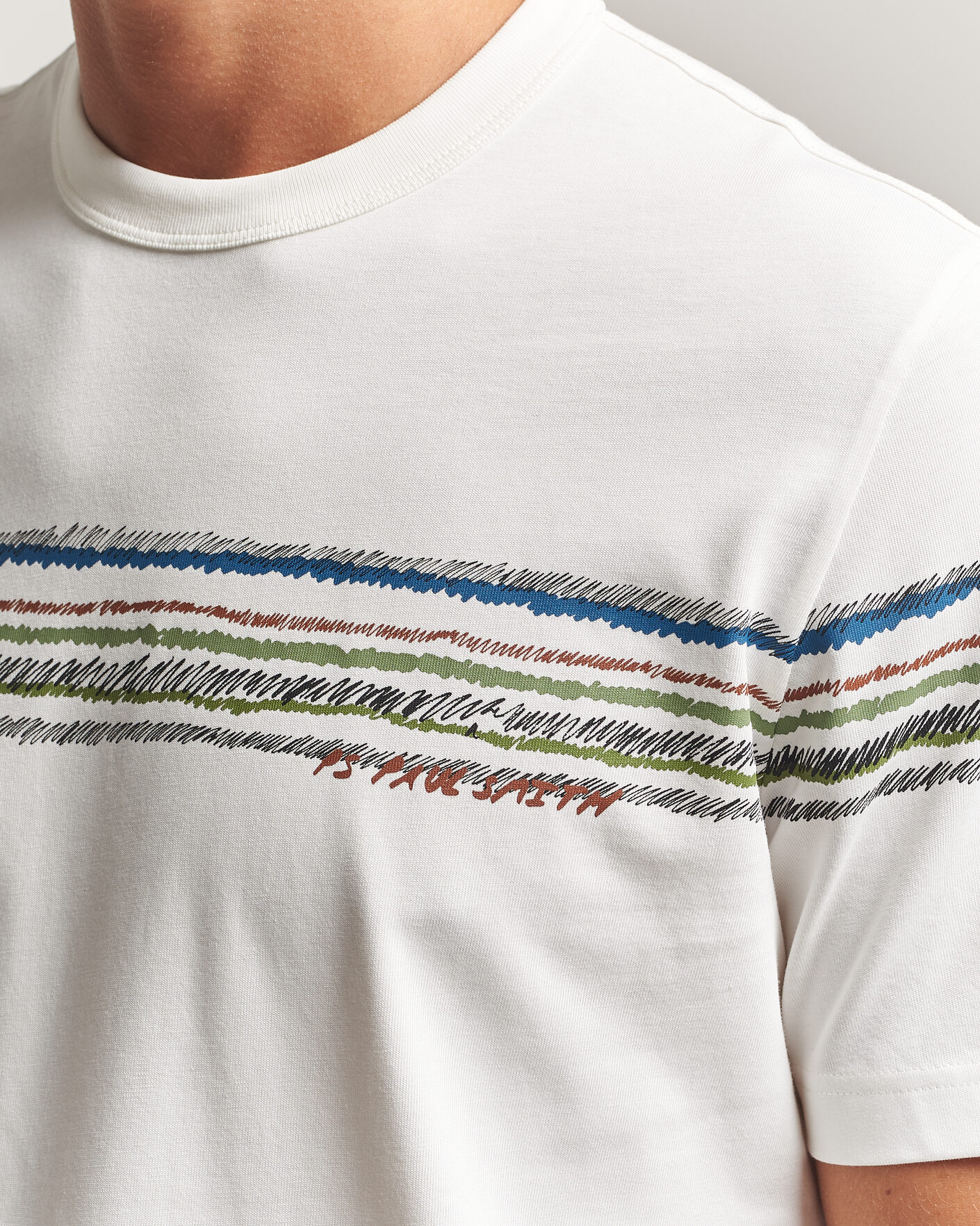 Men | T-Shirts | PS Paul Smith | Stripes Crew Neck T-Shirt White