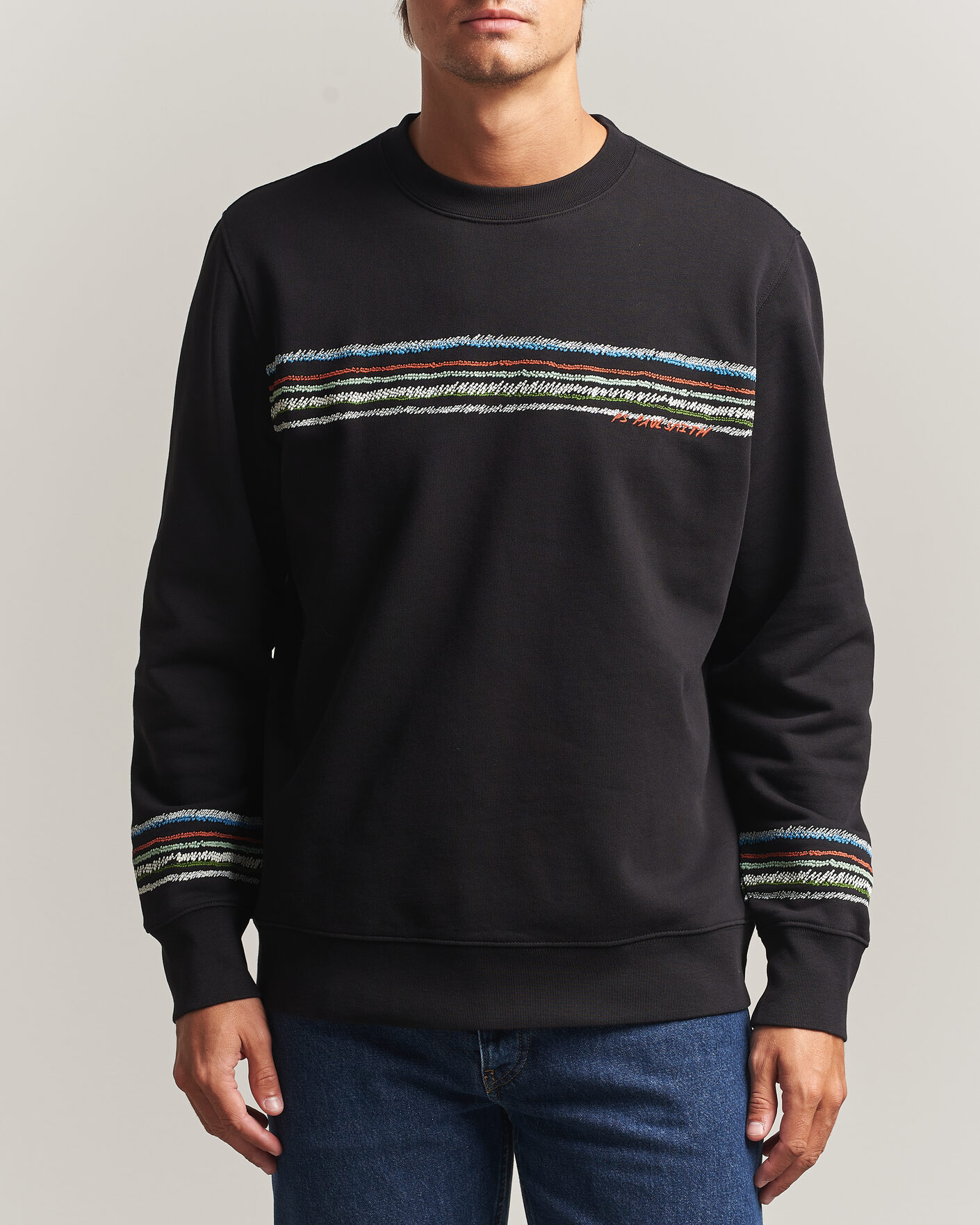 Men | Sweaters & Knitwear | PS Paul Smith | Stripes Crew Neck Sweatshirt Black