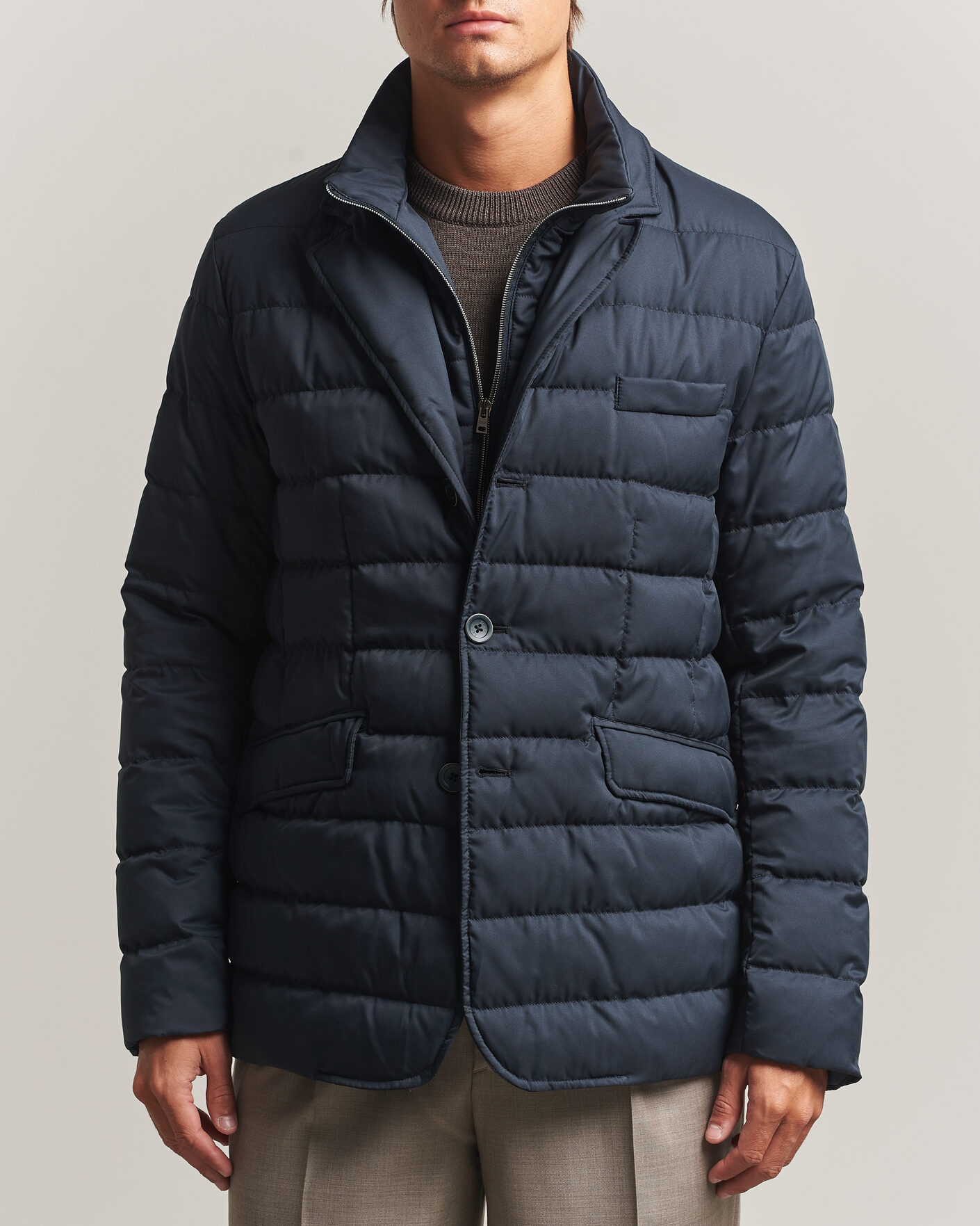 Men | Coats & Jackets | Herno | Nylon Down Blazer Navy