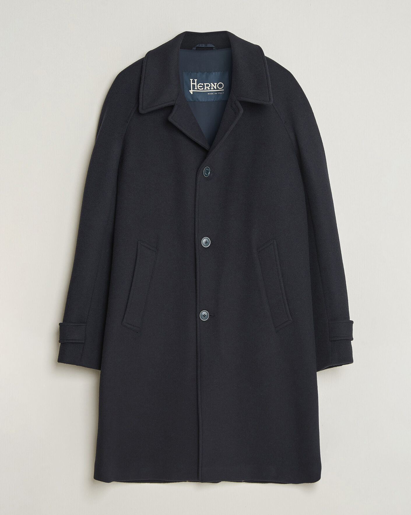 Men | Coats & Jackets | Herno | Raglan Wool Coat Navy