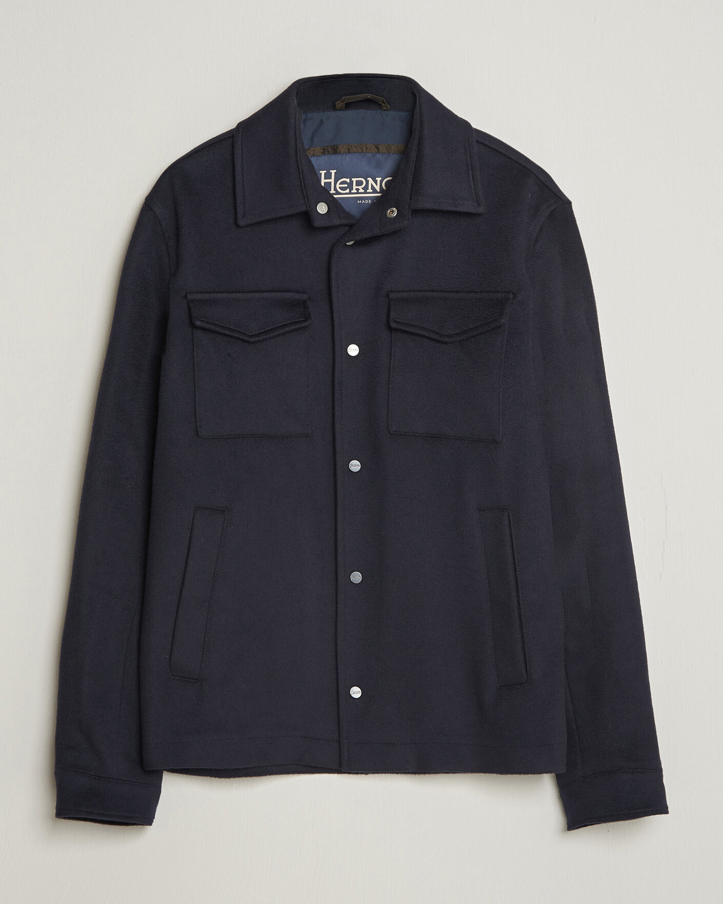 Men | Coats & Jackets | Herno | Cashmere Overshirt Navy