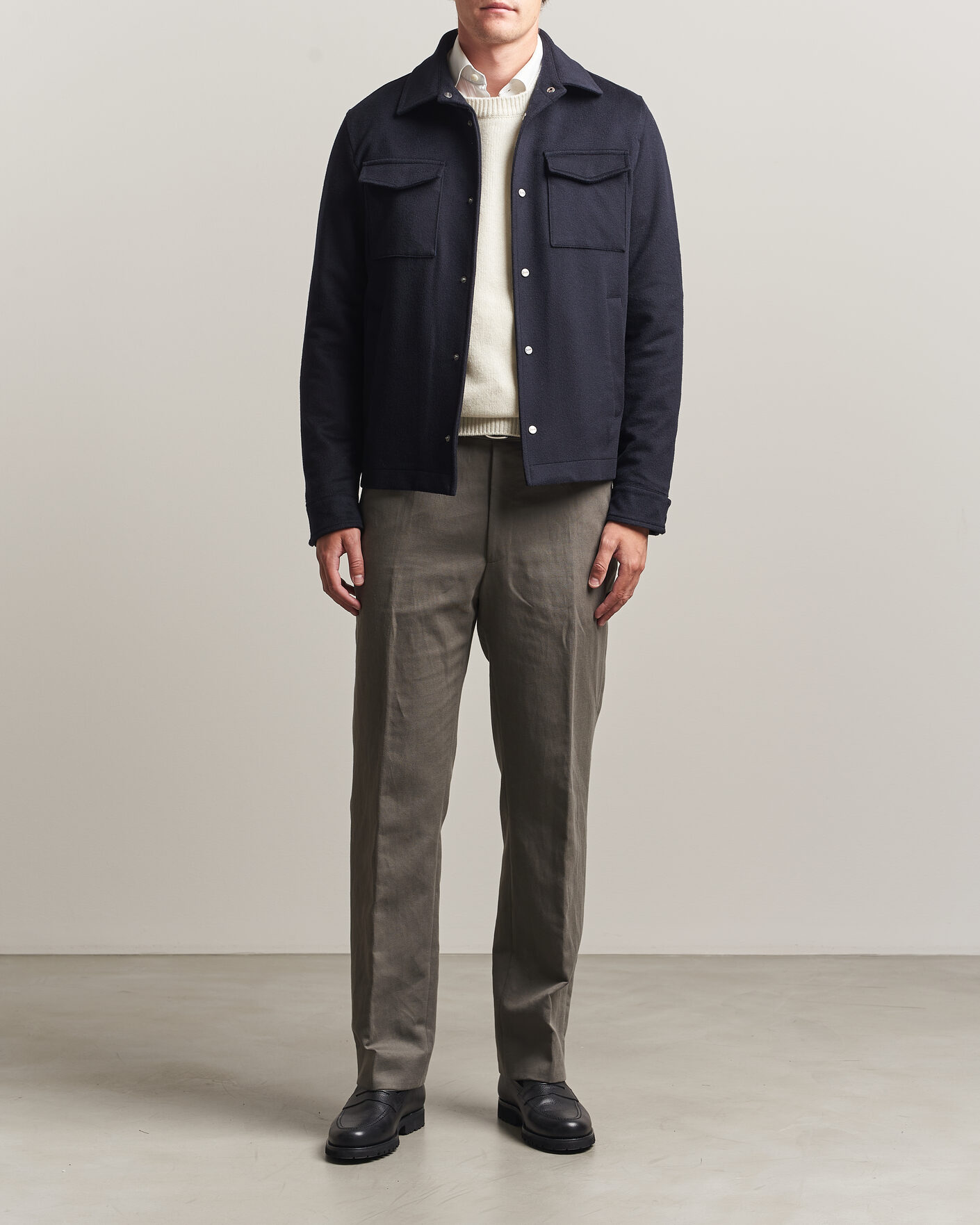 Men | Coats & Jackets | Herno | Cashmere Overshirt Navy