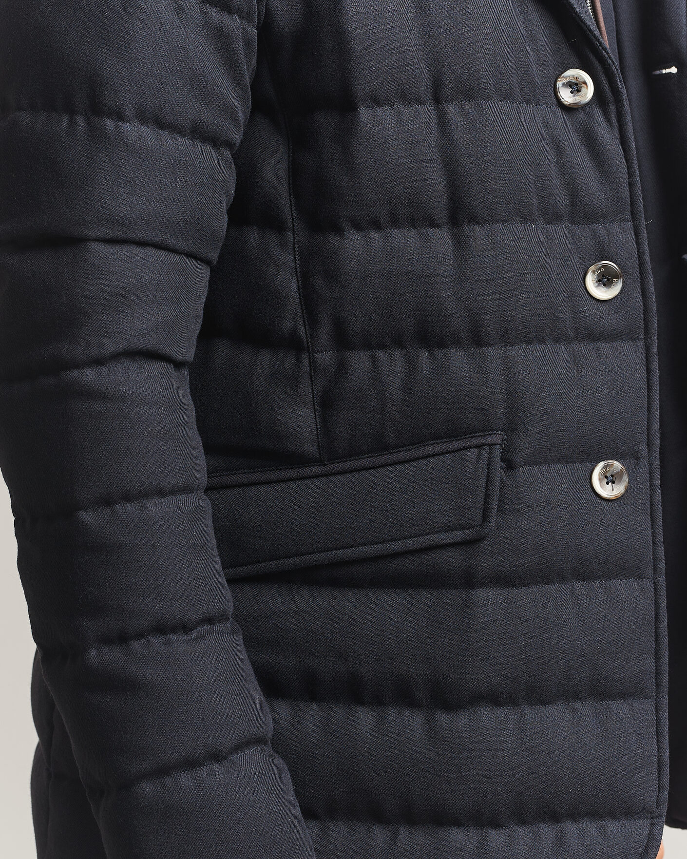 Men | Coats & Jackets | Herno | Flannel Down Blazer Navy