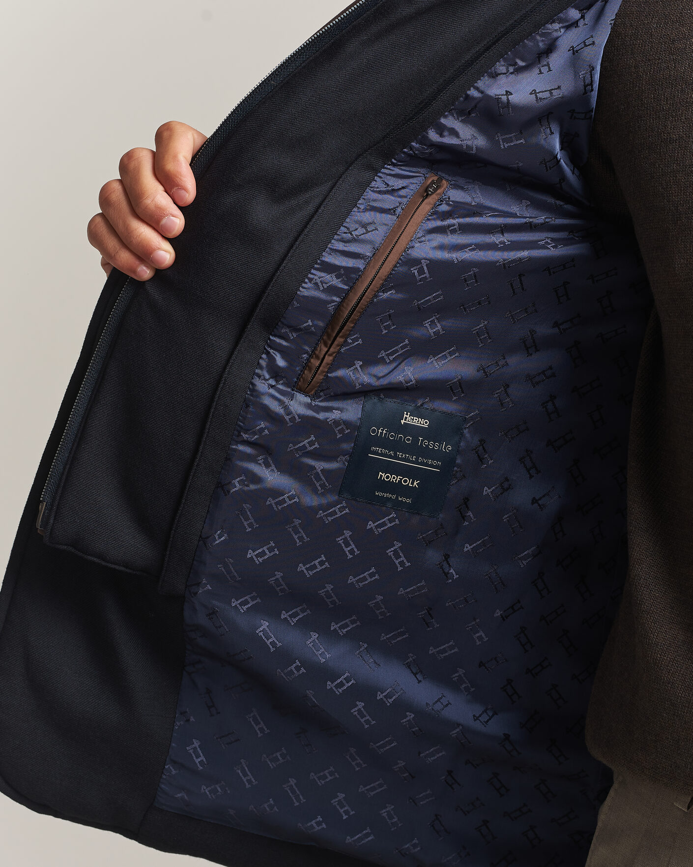 Men | Coats & Jackets | Herno | Flannel Down Blazer Navy