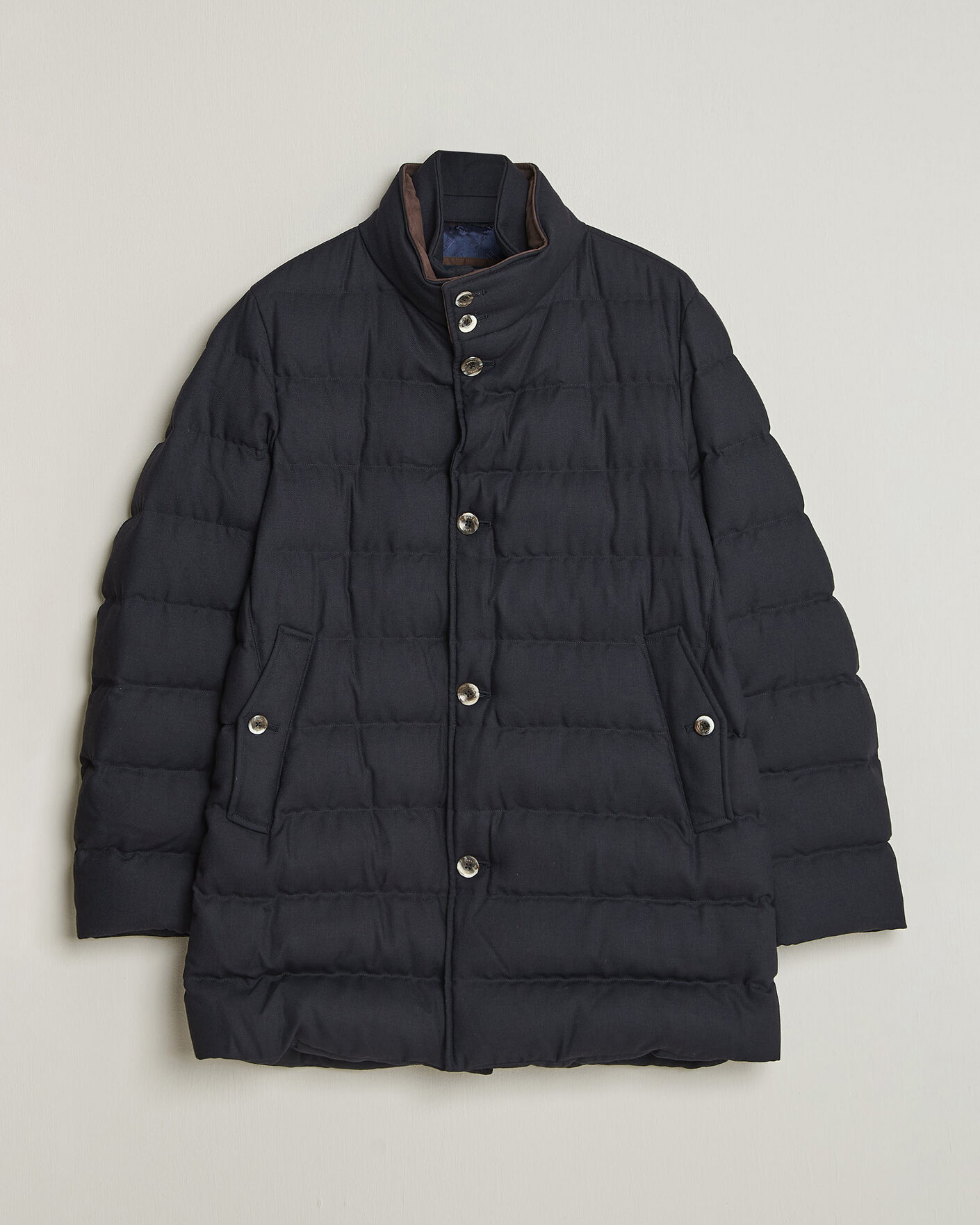 Men | Coats & Jackets | Herno | Flannel Down Coat Navy