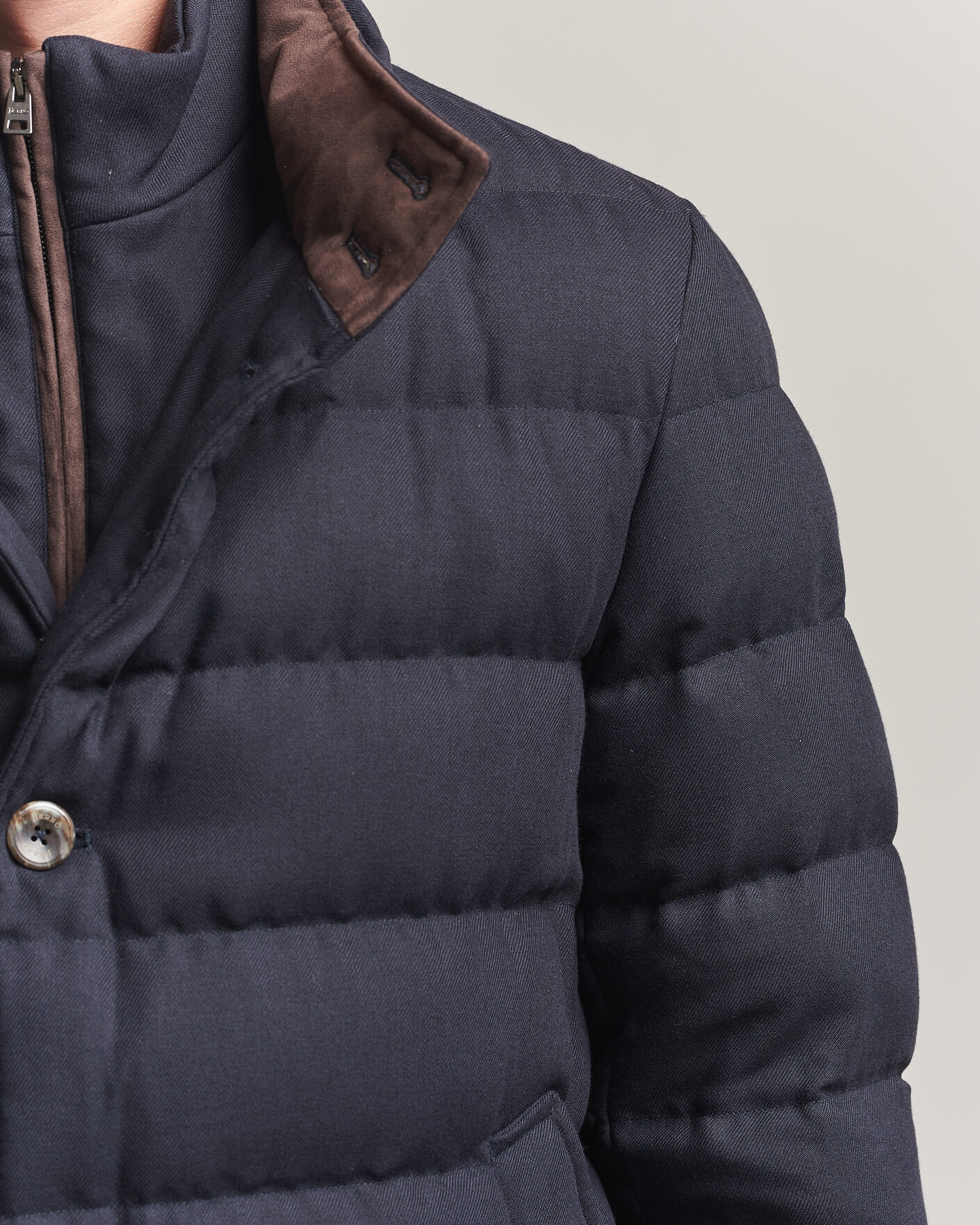 Men | Coats & Jackets | Herno | Flannel Down Coat Navy