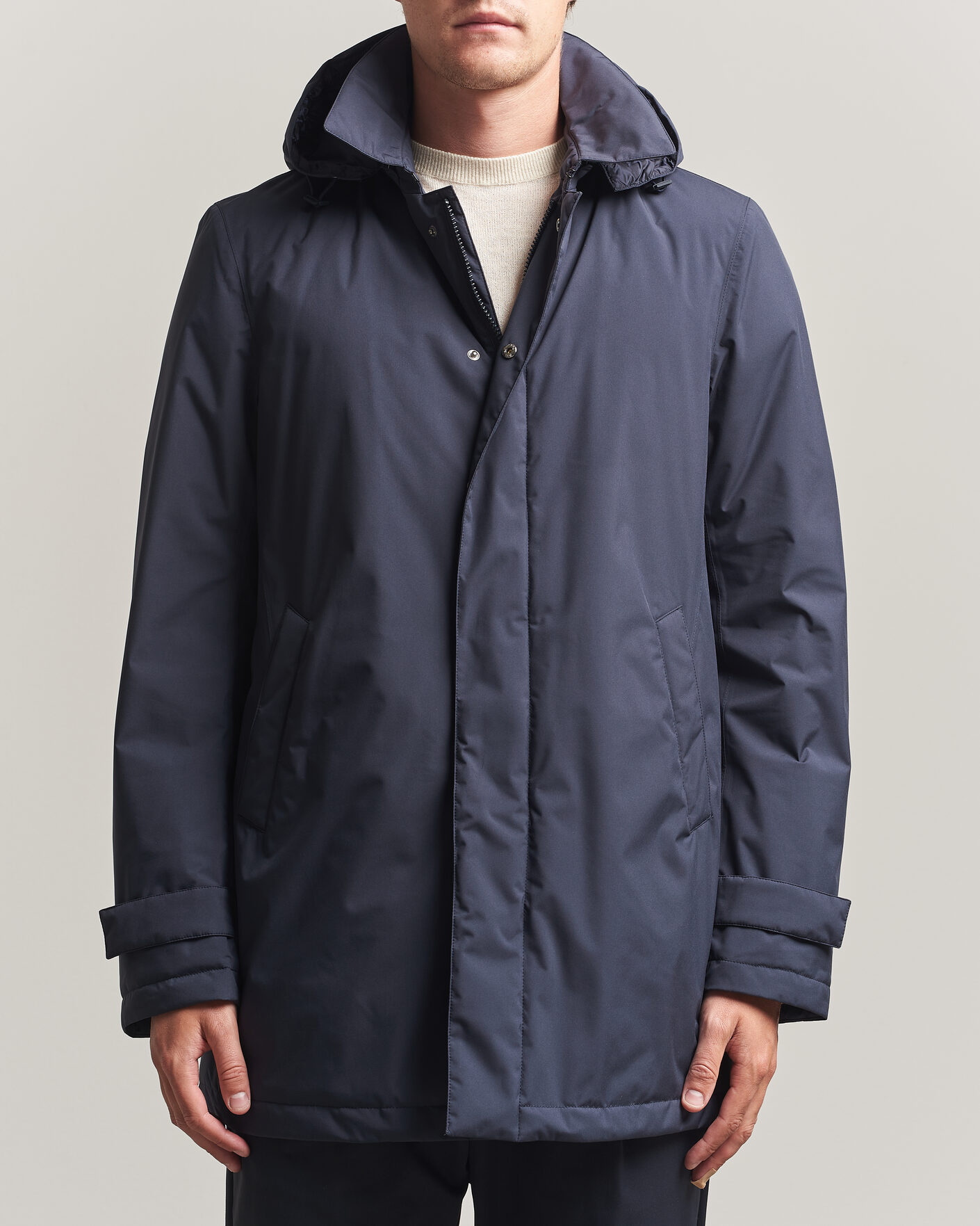 Men | Coats & Jackets | Herno | Waterproof Nylon Coat Navy