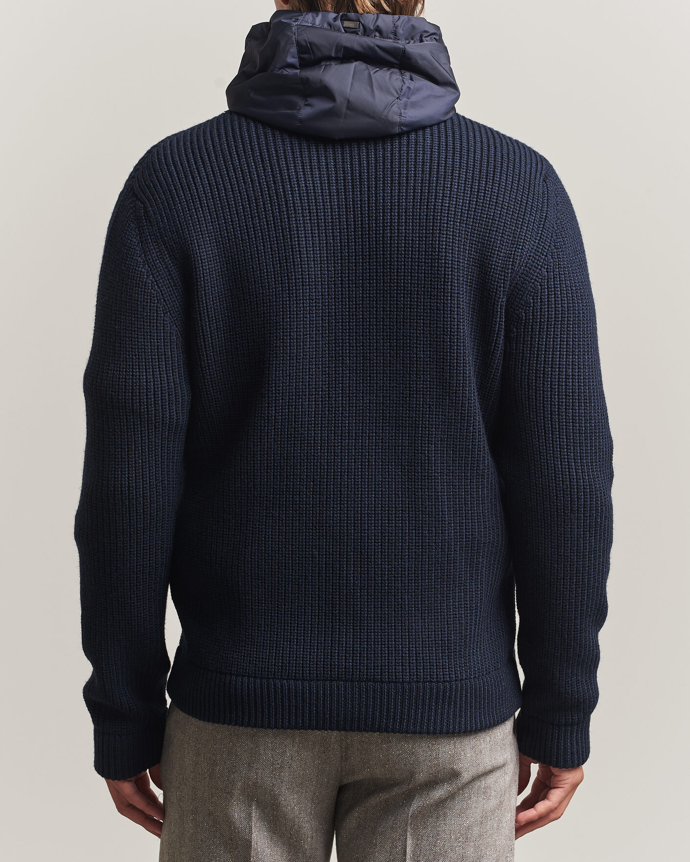 Men | Sweaters & Knitwear | Herno | Full Zip Knit Cardigan Navy