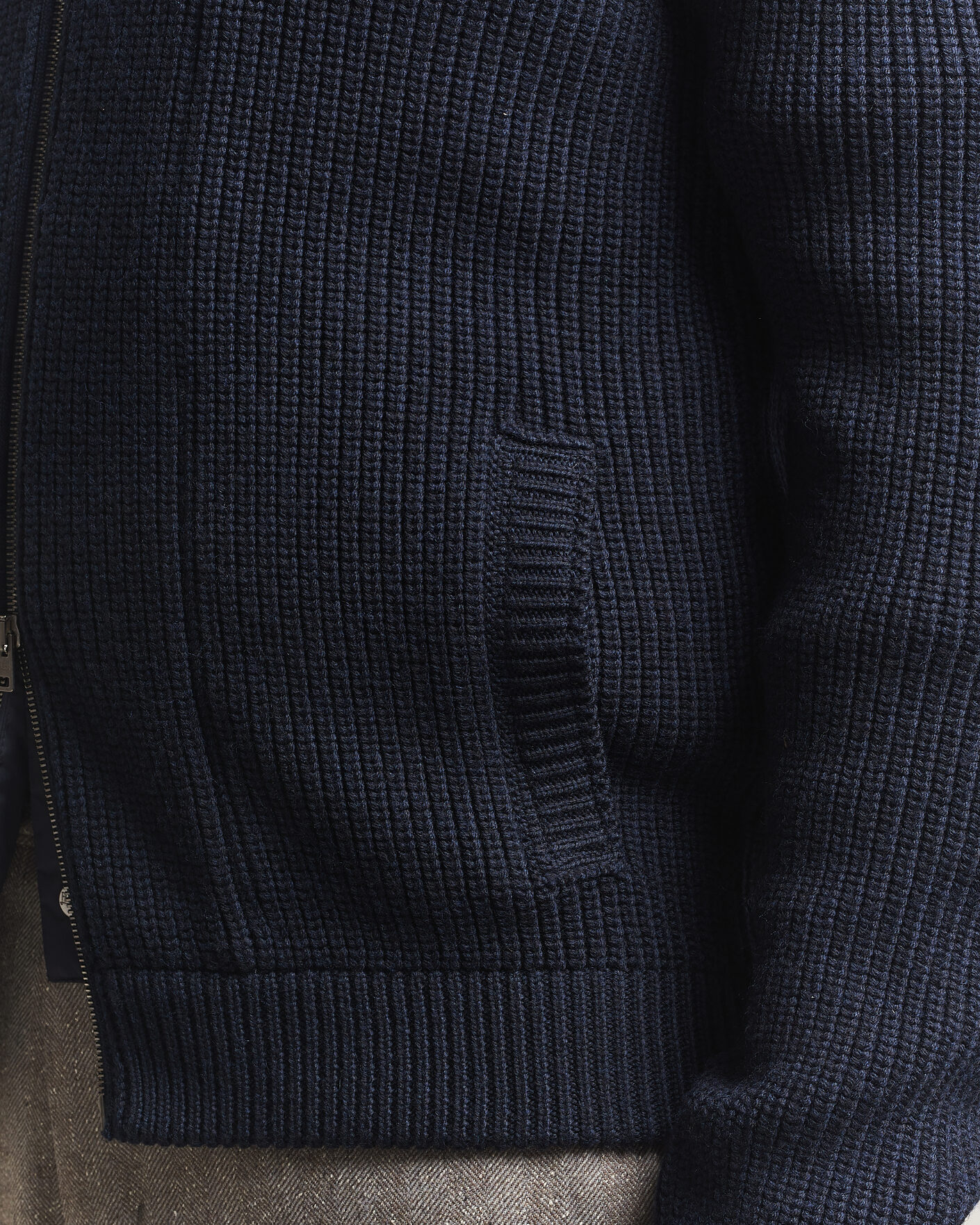 Men | Sweaters & Knitwear | Herno | Full Zip Knit Cardigan Navy