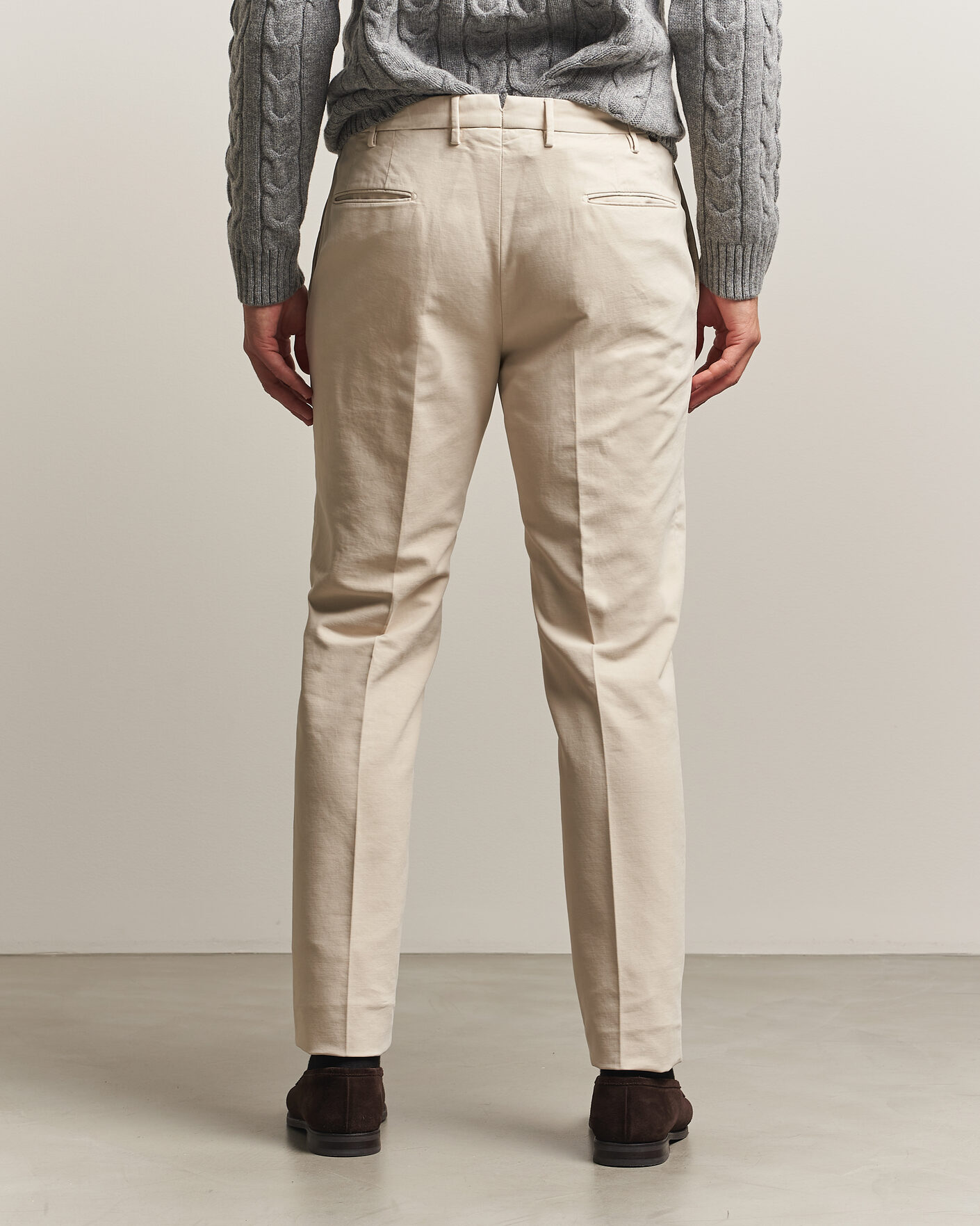 Men | Trousers | Incotex | Slim Fit Soft Cotton Stretch Chinos Off White