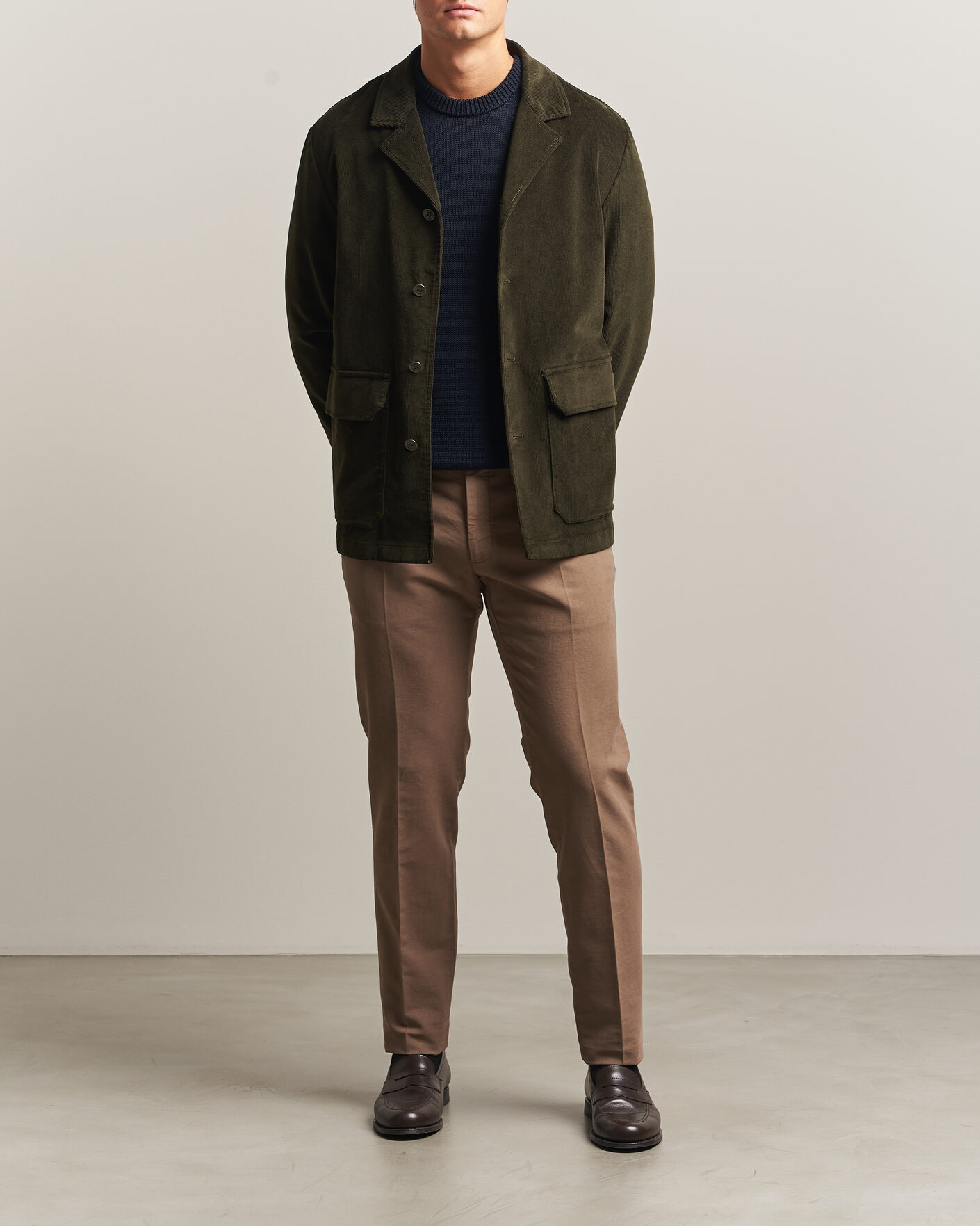 Men | Trousers | Incotex | Slim Fit Soft Cotton Stretch Chinos Taupe
