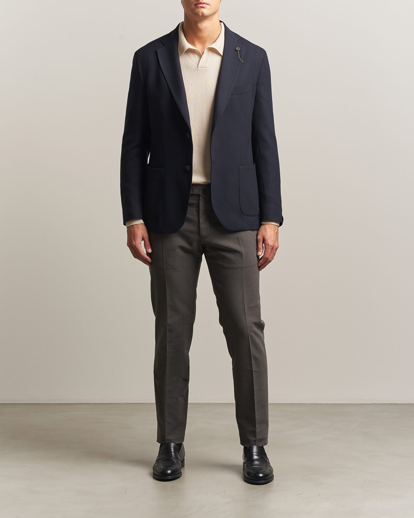Incotex Slim Fit Soft Cotton Stretch Chinos Dark Grey at
